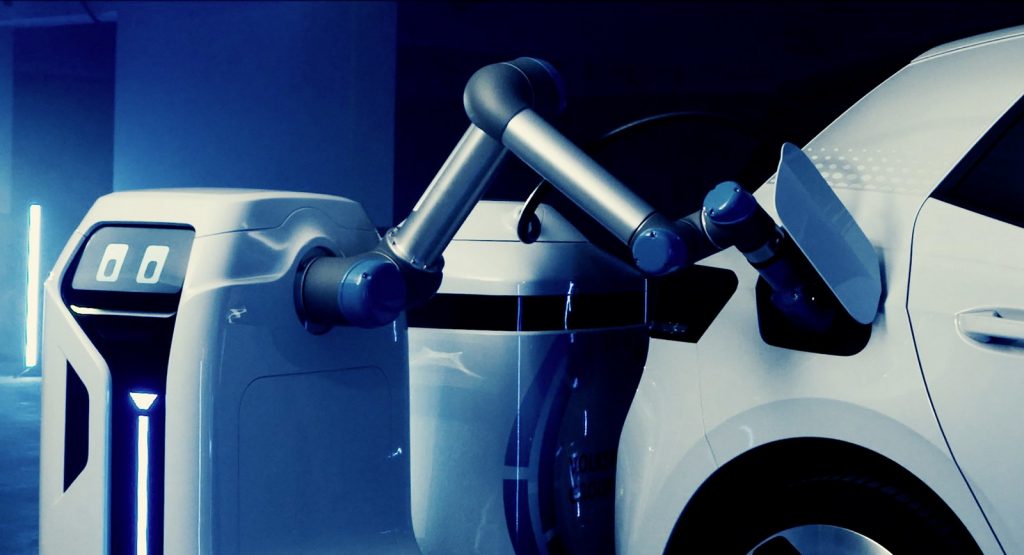 Beep Boop: VW Previews Mobile EV Charging Robot Prototype