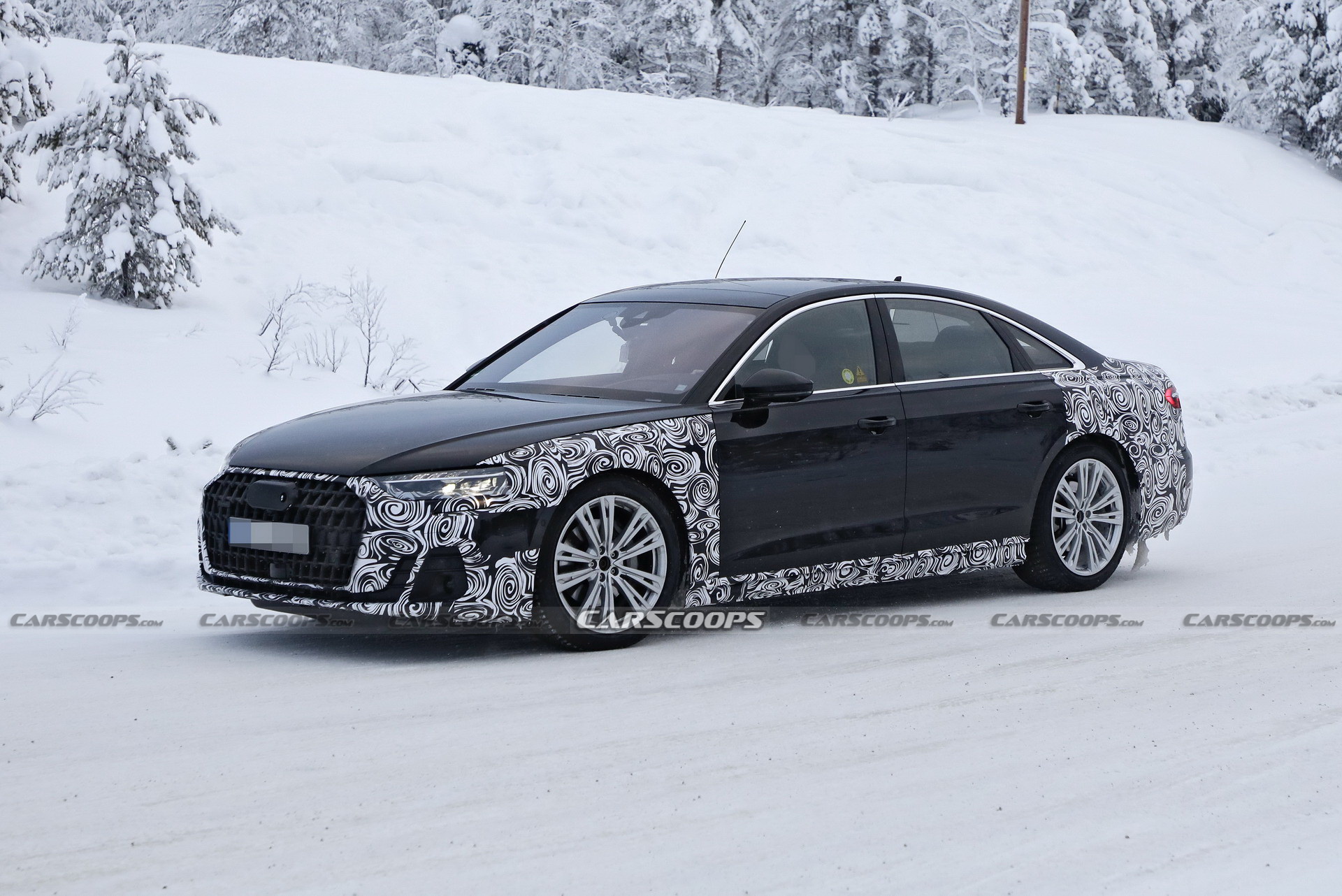 2022 Audi A8 Facelift Spied Wearing Redesigned Headlights And Grille
