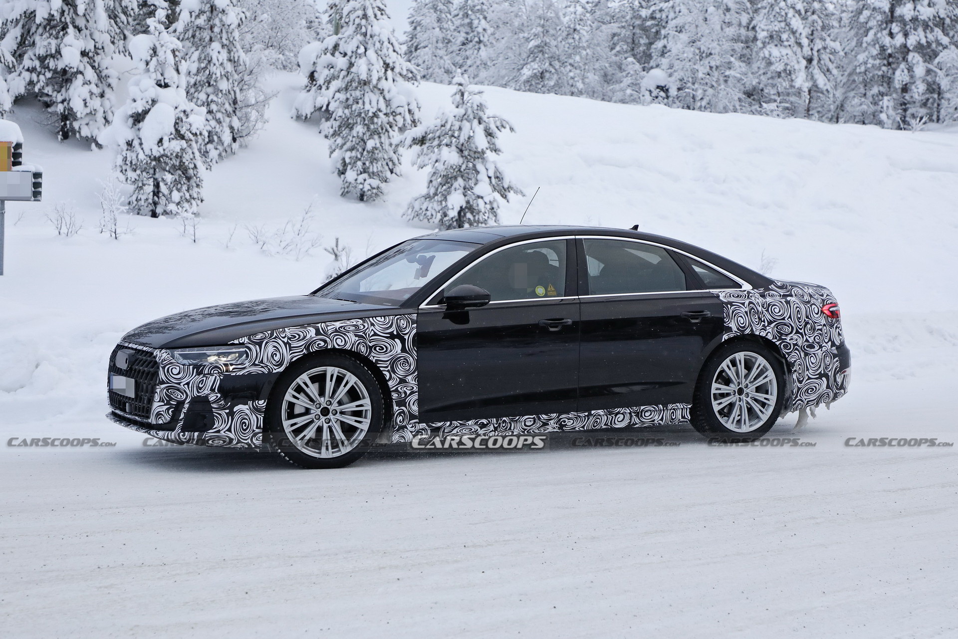 2022 Audi A8 Facelift Spied Wearing Redesigned Headlights And Grille