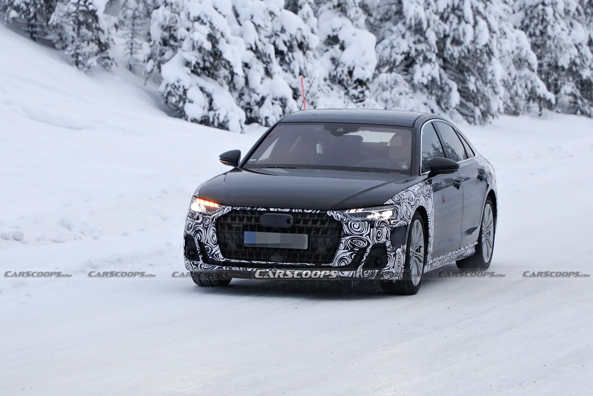 2022 Audi A8 Facelift Spied Wearing Redesigned Headlights And Grille