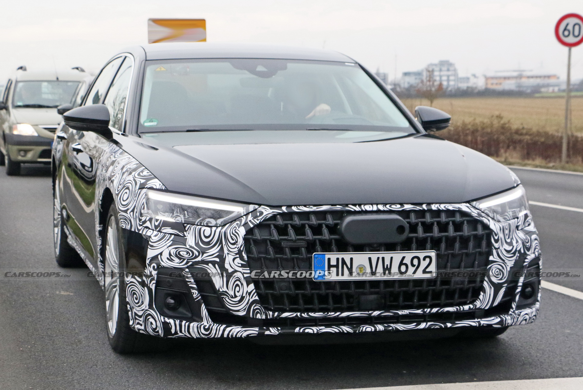 2022 Audi A8 Facelift Spied Wearing Redesigned Headlights And Grille