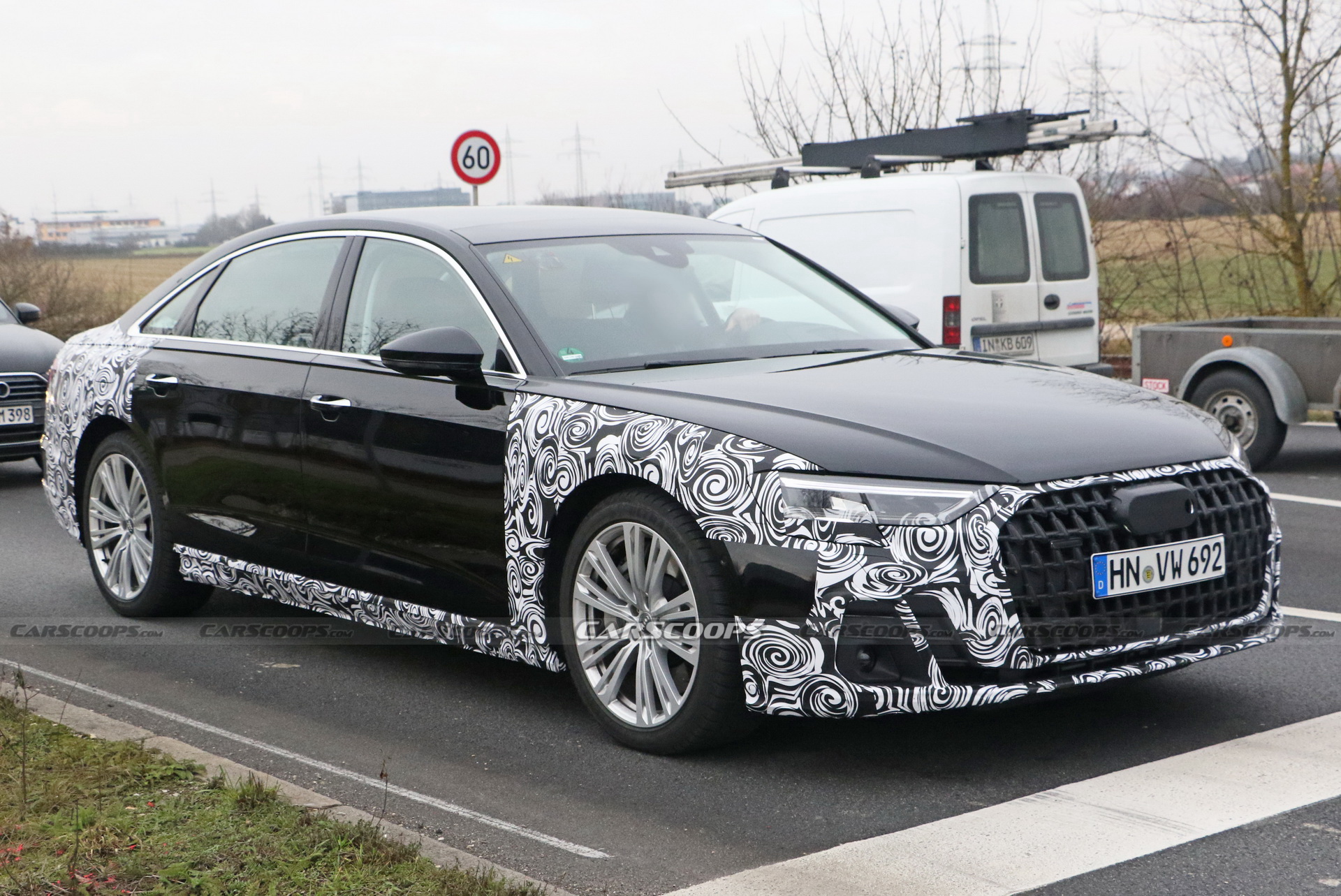 2022 Audi A8 Facelift Spied Wearing Redesigned Headlights And Grille