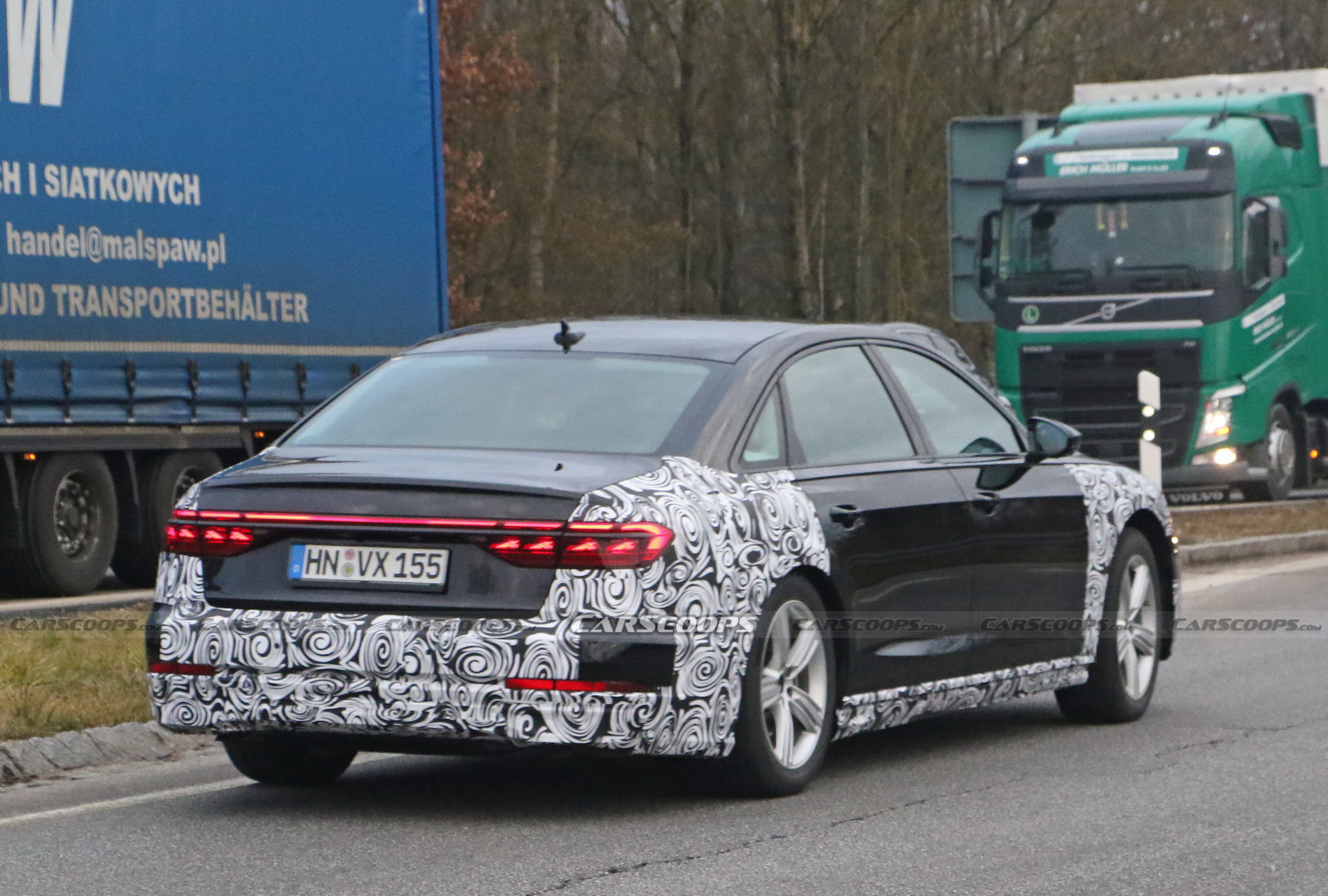 2022 Audi A8 Facelift Spied Wearing Redesigned Headlights And Grille