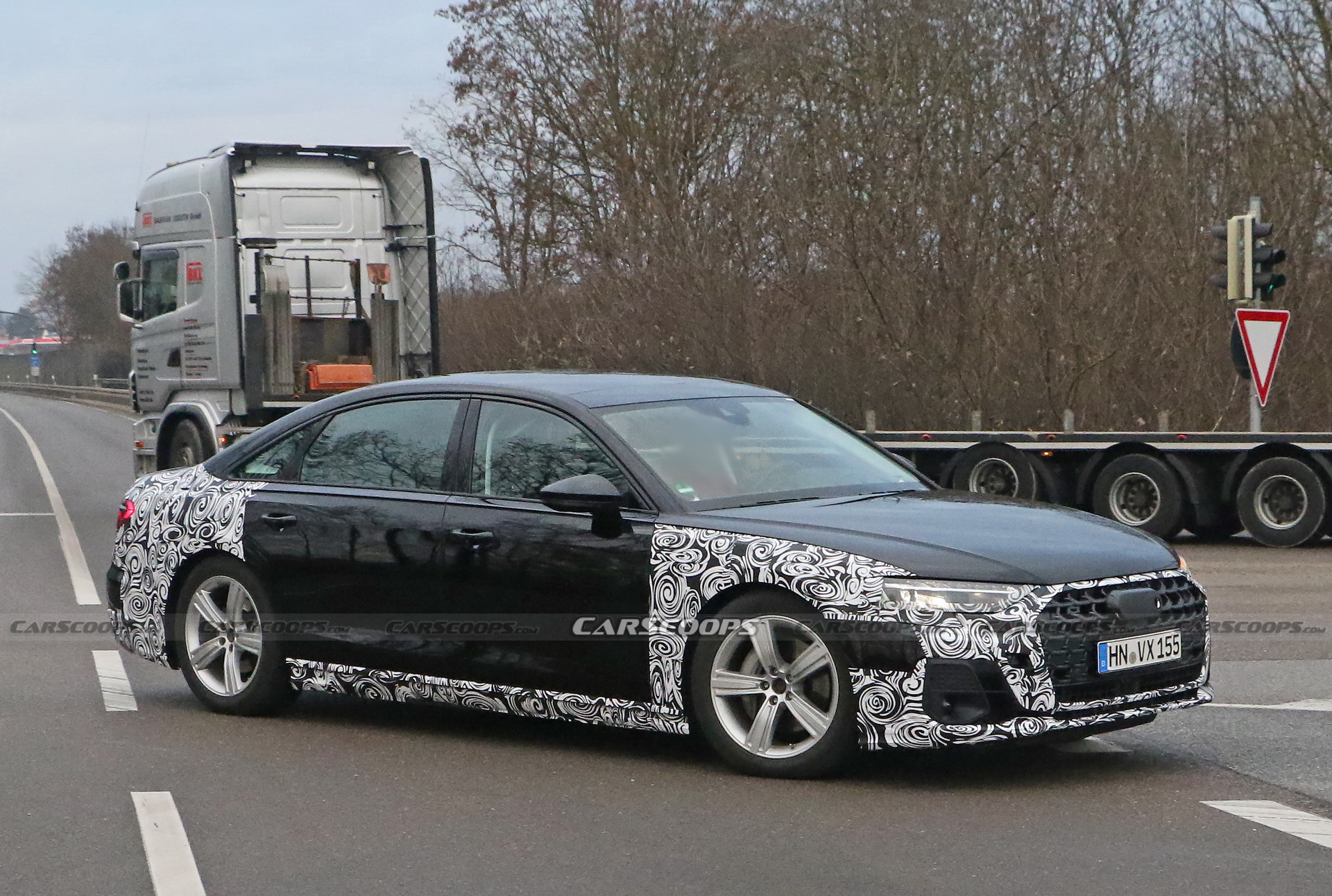 2022 Audi A8 Facelift Spied Wearing Redesigned Headlights And Grille