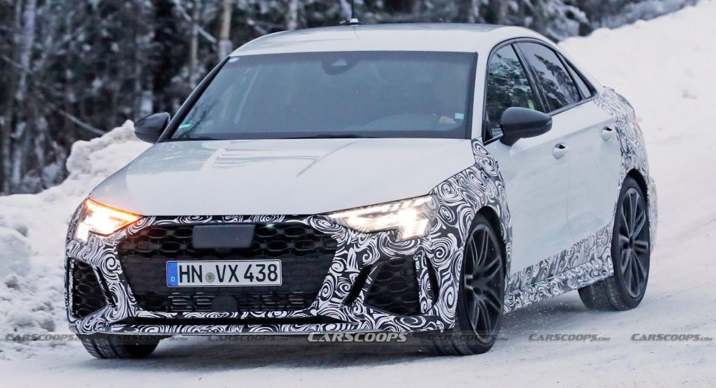  2022 Audi RS3 Sedan Flashes Wide Body, Big Exhaust Pipes In New Spy Shots