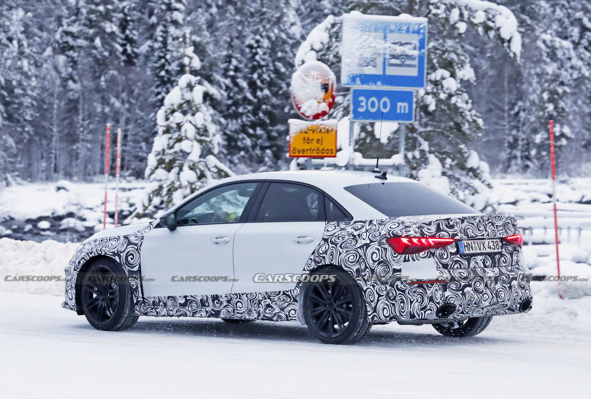 2022 Audi RS3 Sedan Flashes Wide Body, Big Exhaust Pipes In New Spy Shots