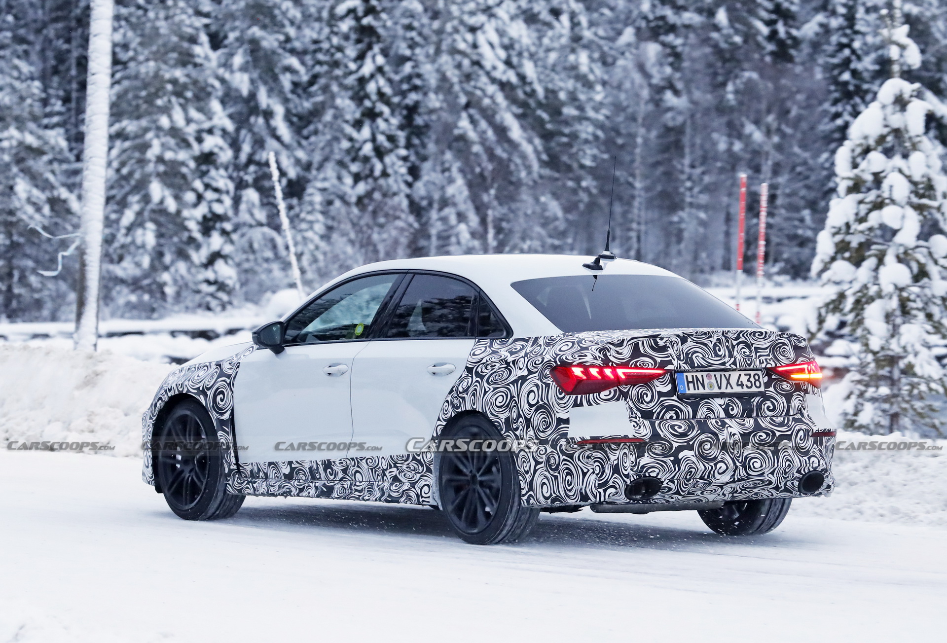 2022 Audi RS3 Sedan Flashes Wide Body, Big Exhaust Pipes In New Spy Shots