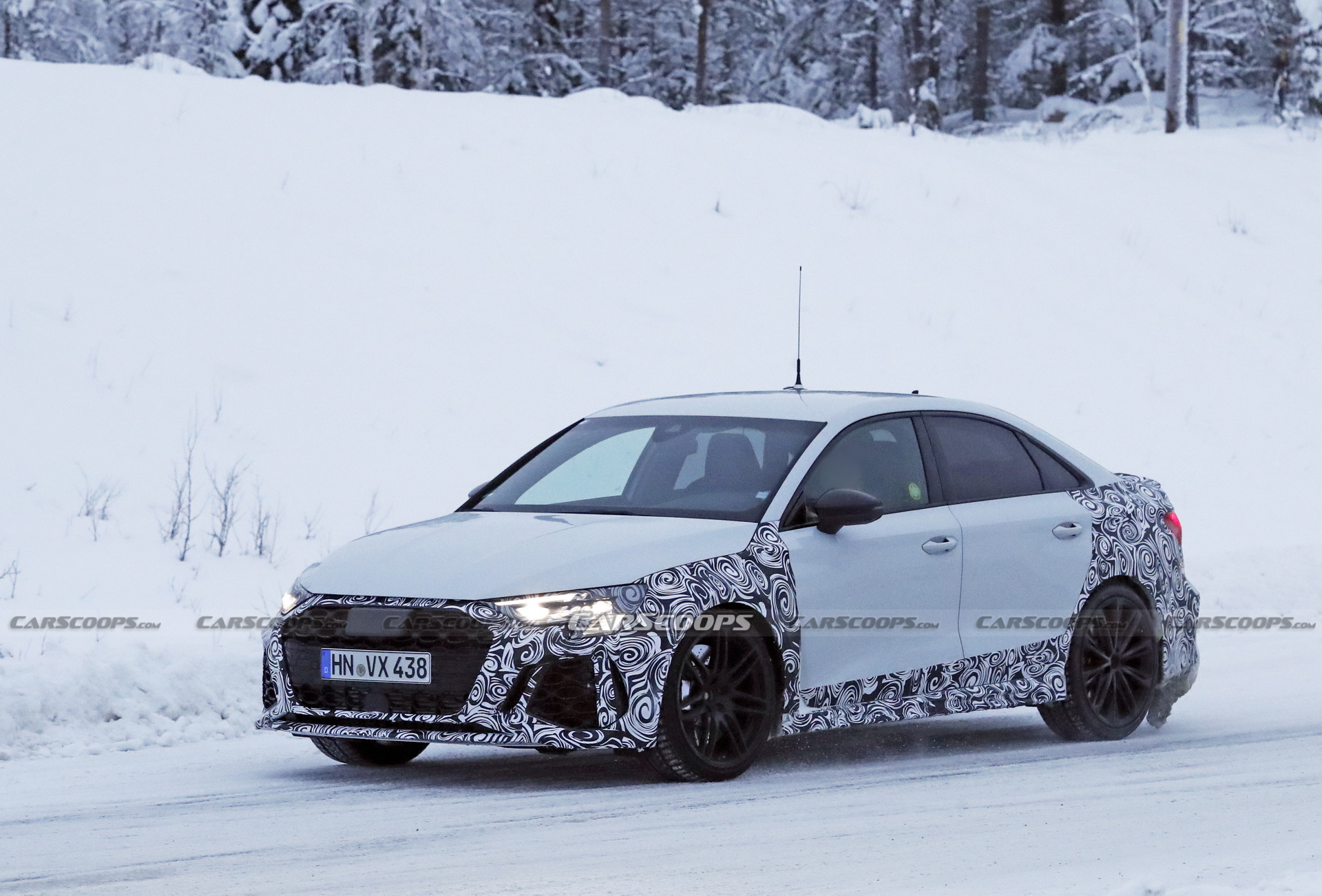 2022 Audi RS3 Sedan Flashes Wide Body, Big Exhaust Pipes In New Spy Shots