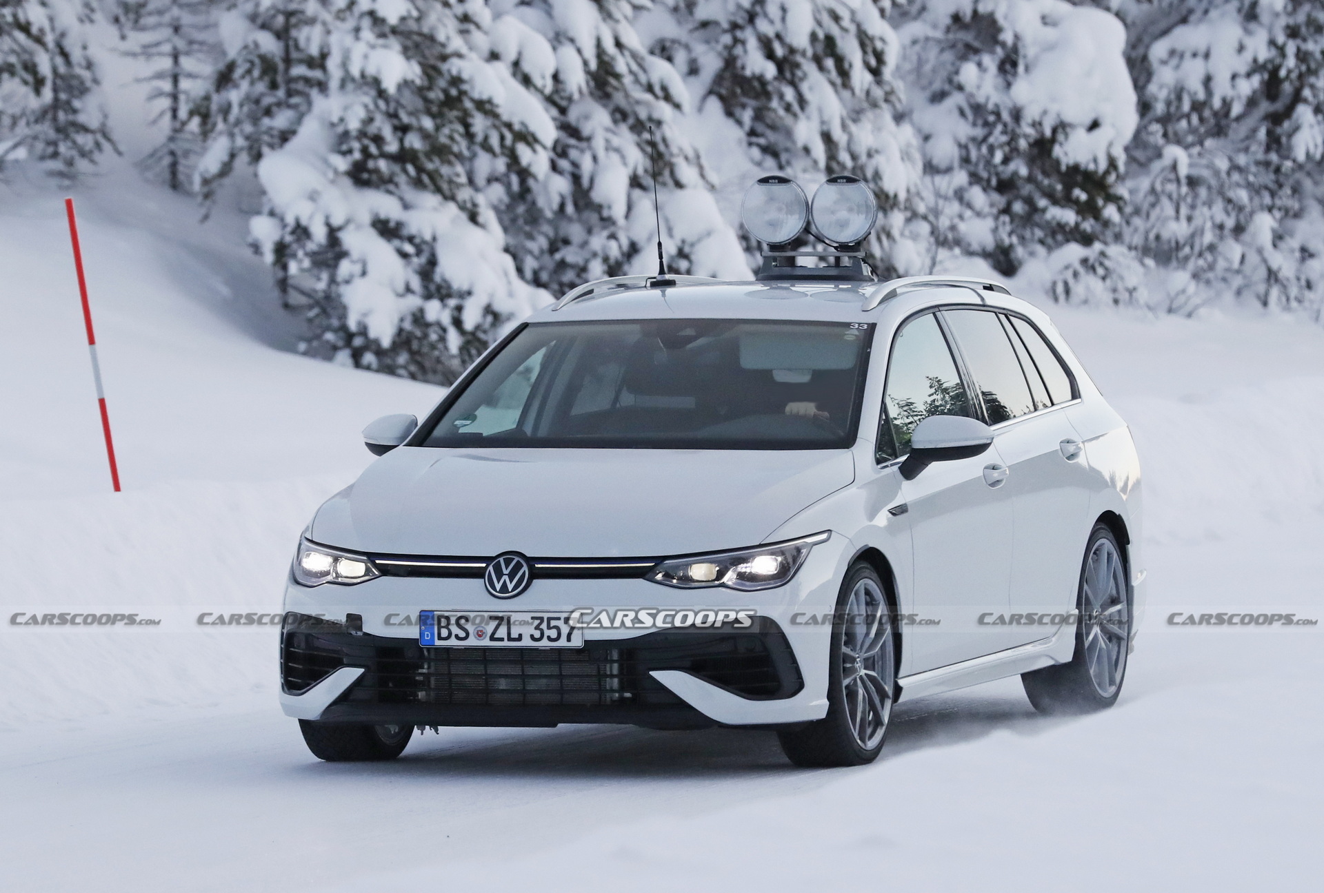 VW Golf R Wagon Spotted Testing In The Snow With Almost No Camo