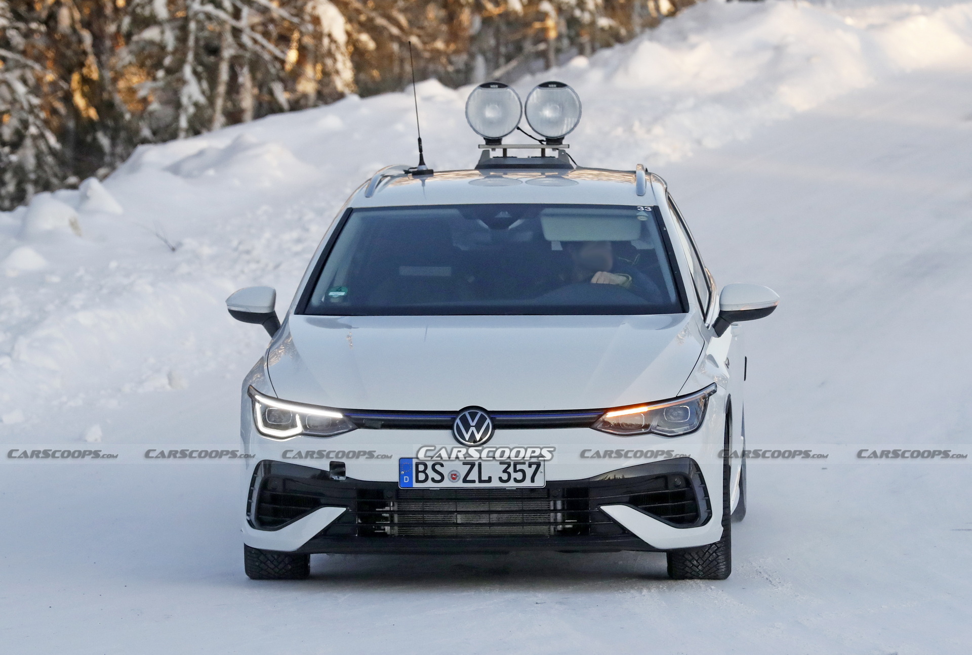 VW Golf R Wagon Spotted Testing In The Snow With Almost No Camo