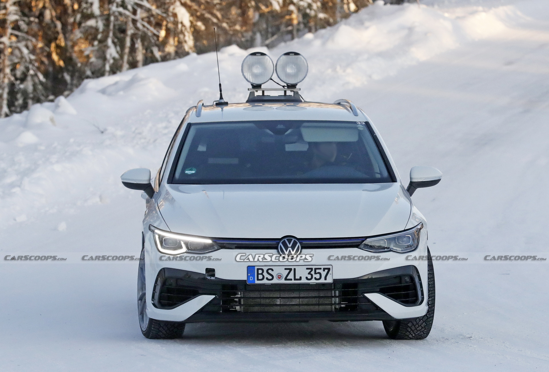 VW Golf R Wagon Spotted Testing In The Snow With Almost No Camo