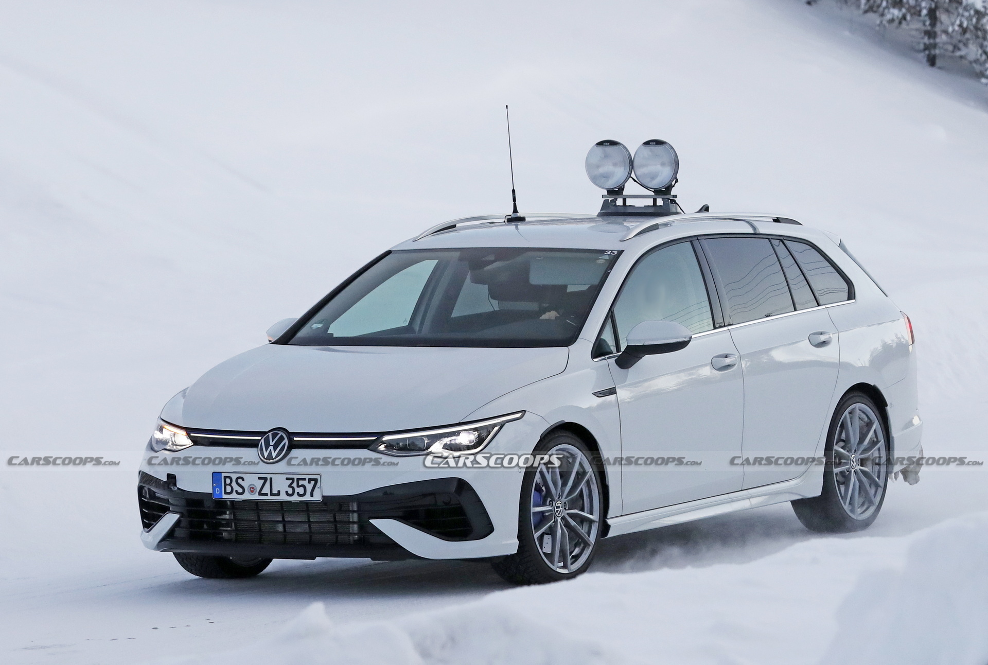 VW Golf R Wagon Spotted Testing In The Snow With Almost No Camo