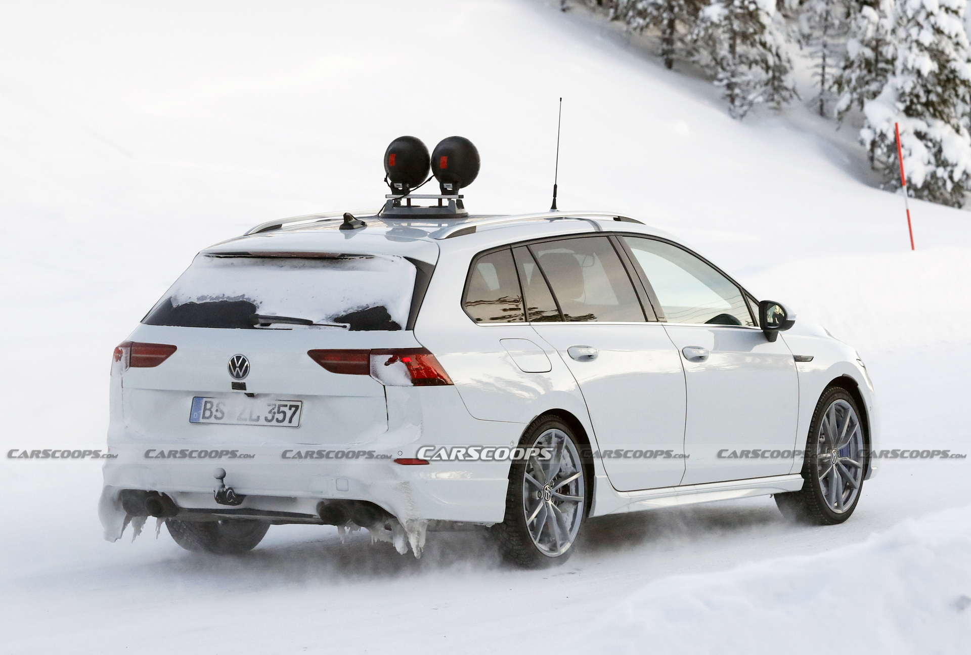 VW Golf R Wagon Spotted Testing In The Snow With Almost No Camo