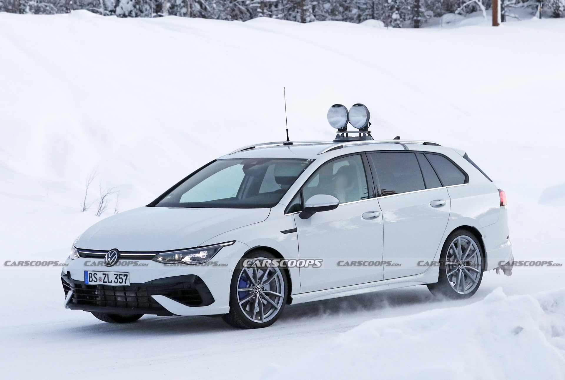 VW Golf R Wagon Spotted Testing In The Snow With Almost No Camo