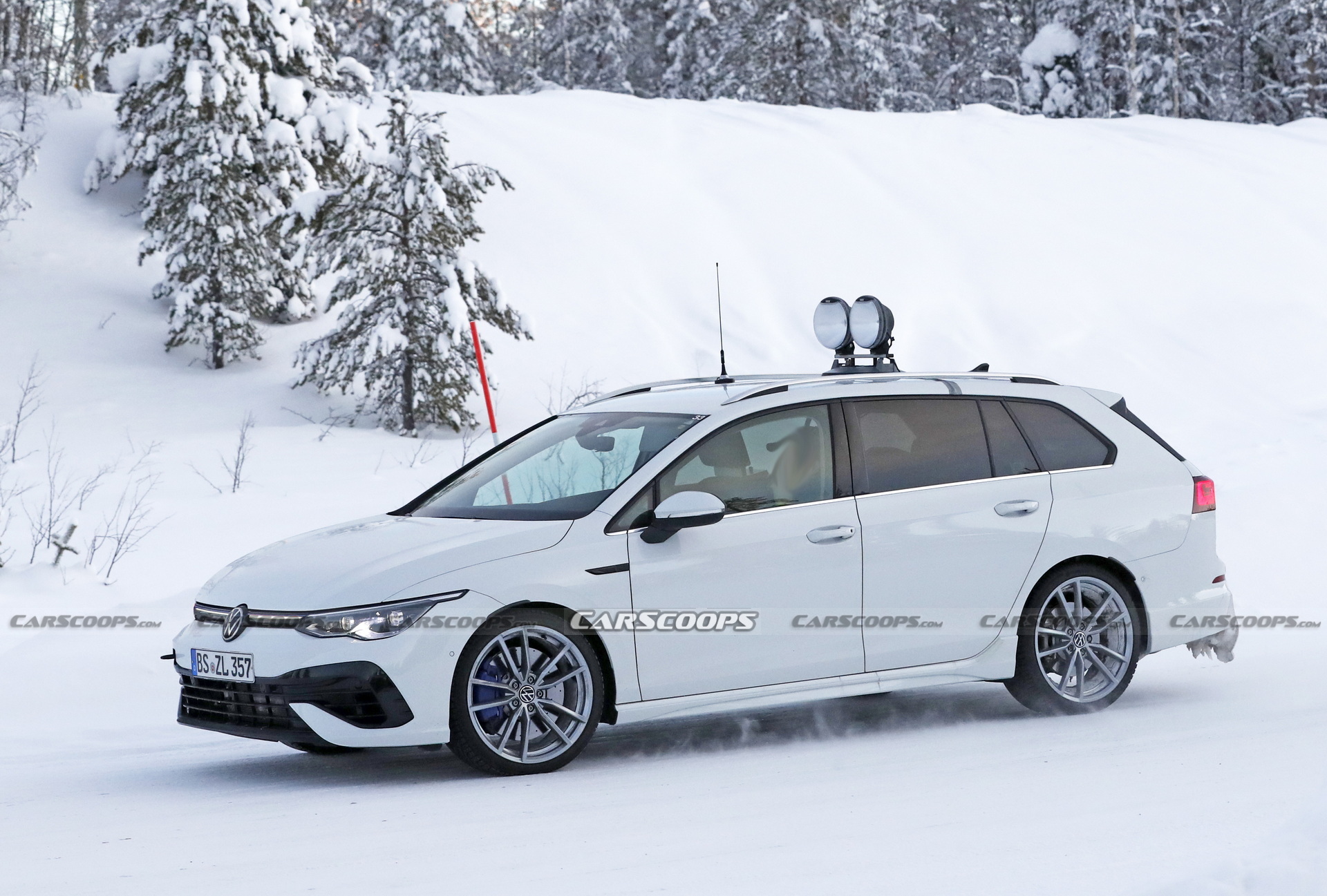 VW Golf R Wagon Spotted Testing In The Snow With Almost No Camo