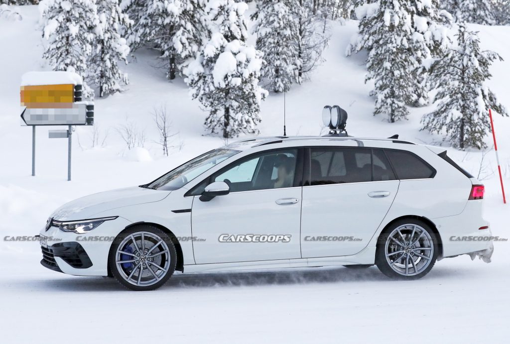 VW Golf R Wagon Spotted Testing In The Snow With Almost No Camo | Carscoops