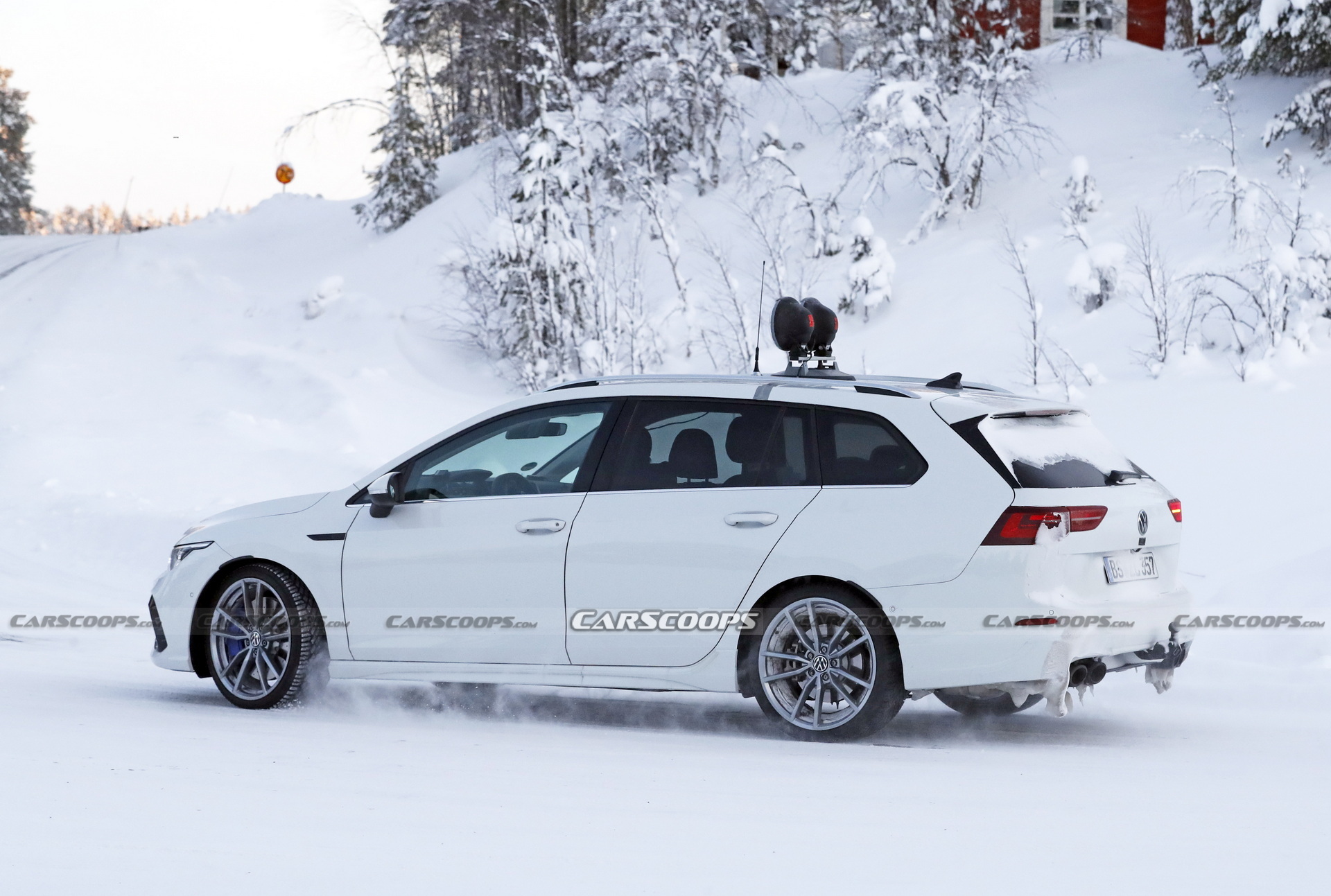 VW Golf R Wagon Spotted Testing In The Snow With Almost No Camo