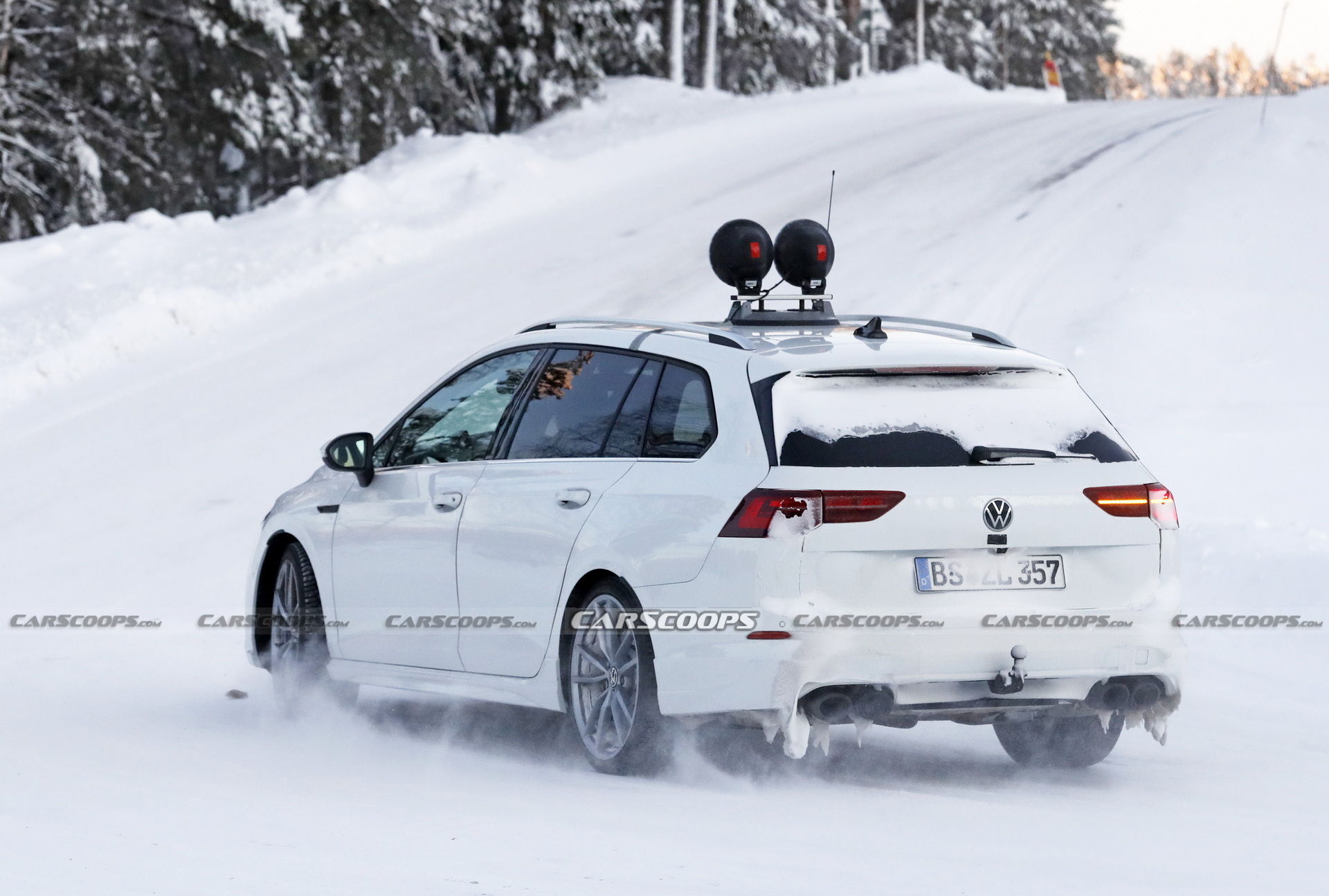 VW Golf R Wagon Spotted Testing In The Snow With Almost No Camo