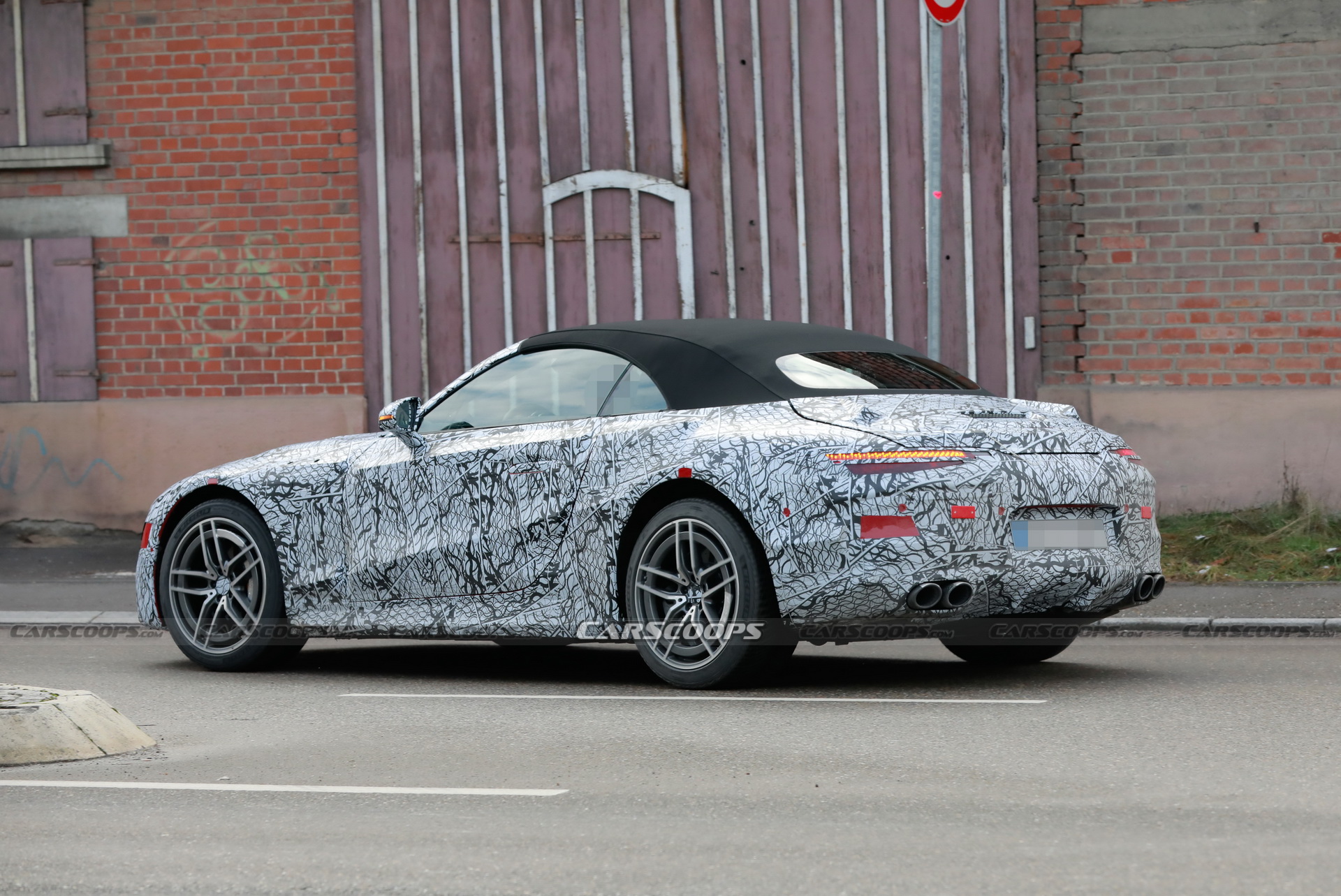 2022 Mercedes-AMG SL Shows Panamericana Grille, Active Rear Spoiler And Production Soft Top