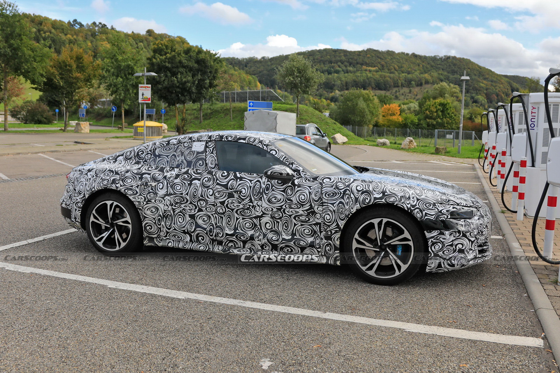 Audi’s RS E-Tron GT Electric Performance Saloon Spotted Charging As Debut Nears