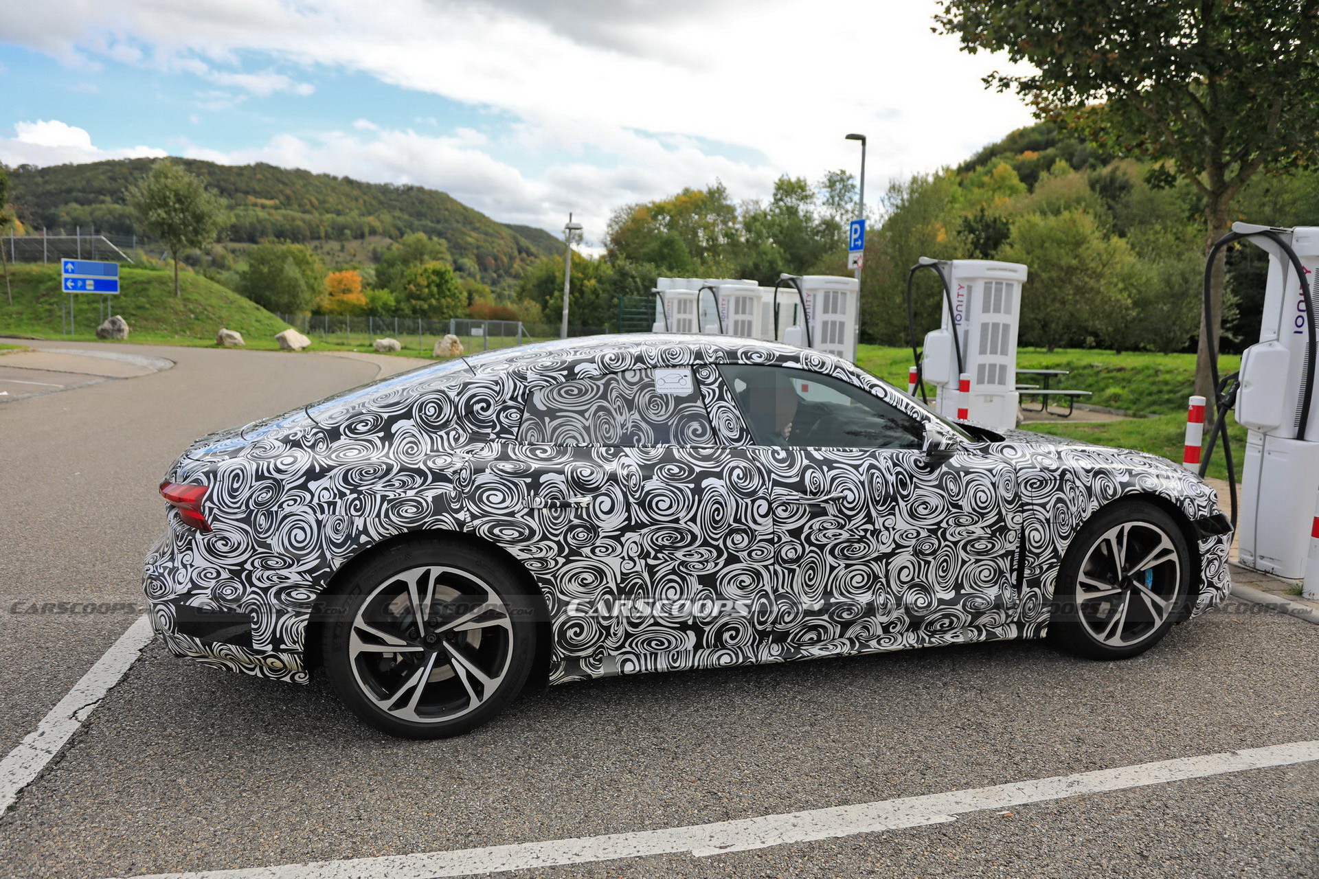 Audi’s RS E-Tron GT Electric Performance Saloon Spotted Charging As Debut Nears