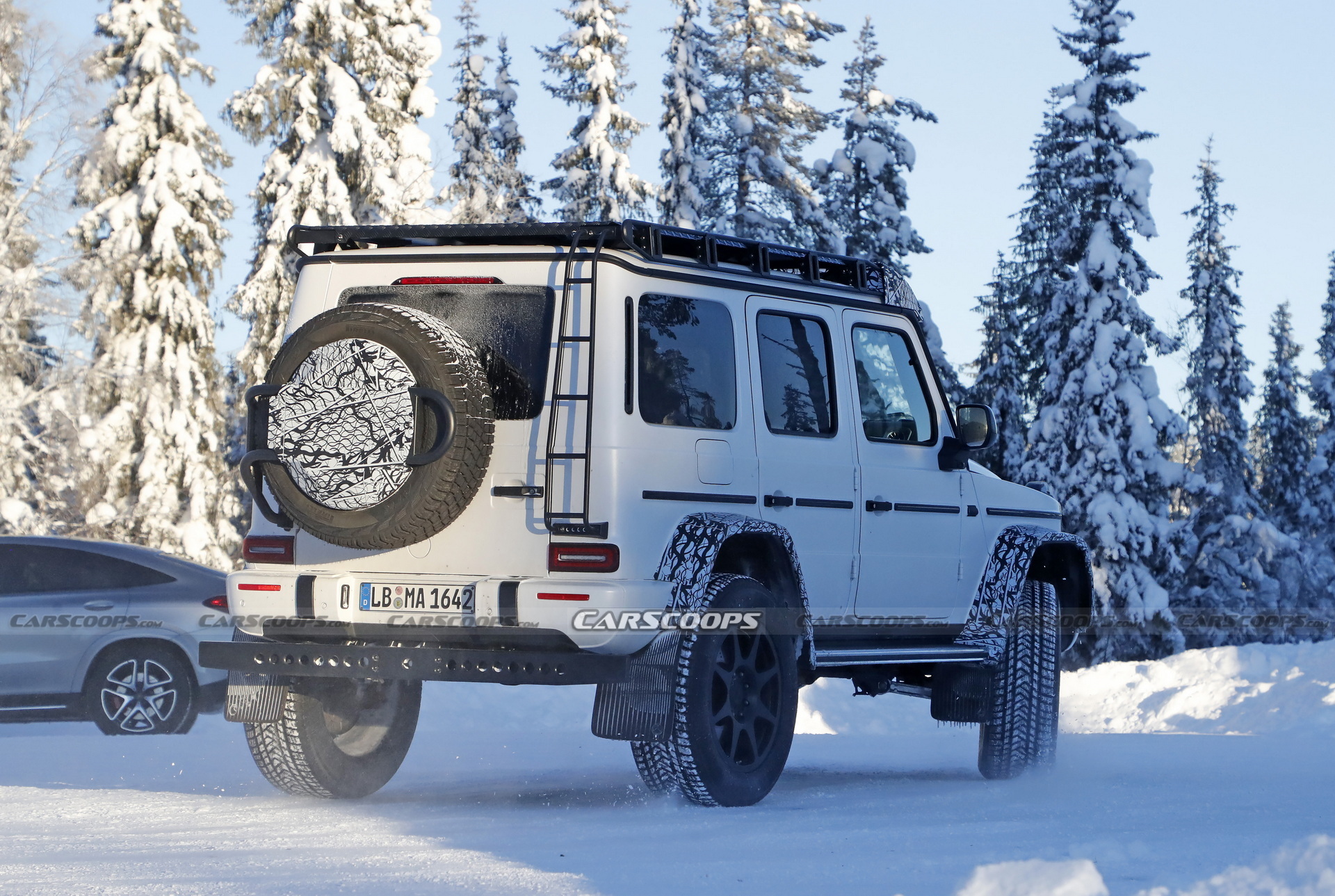2022 Mercedes G-Class 4X4 Squared Caught Testing And Sliding In The Snow