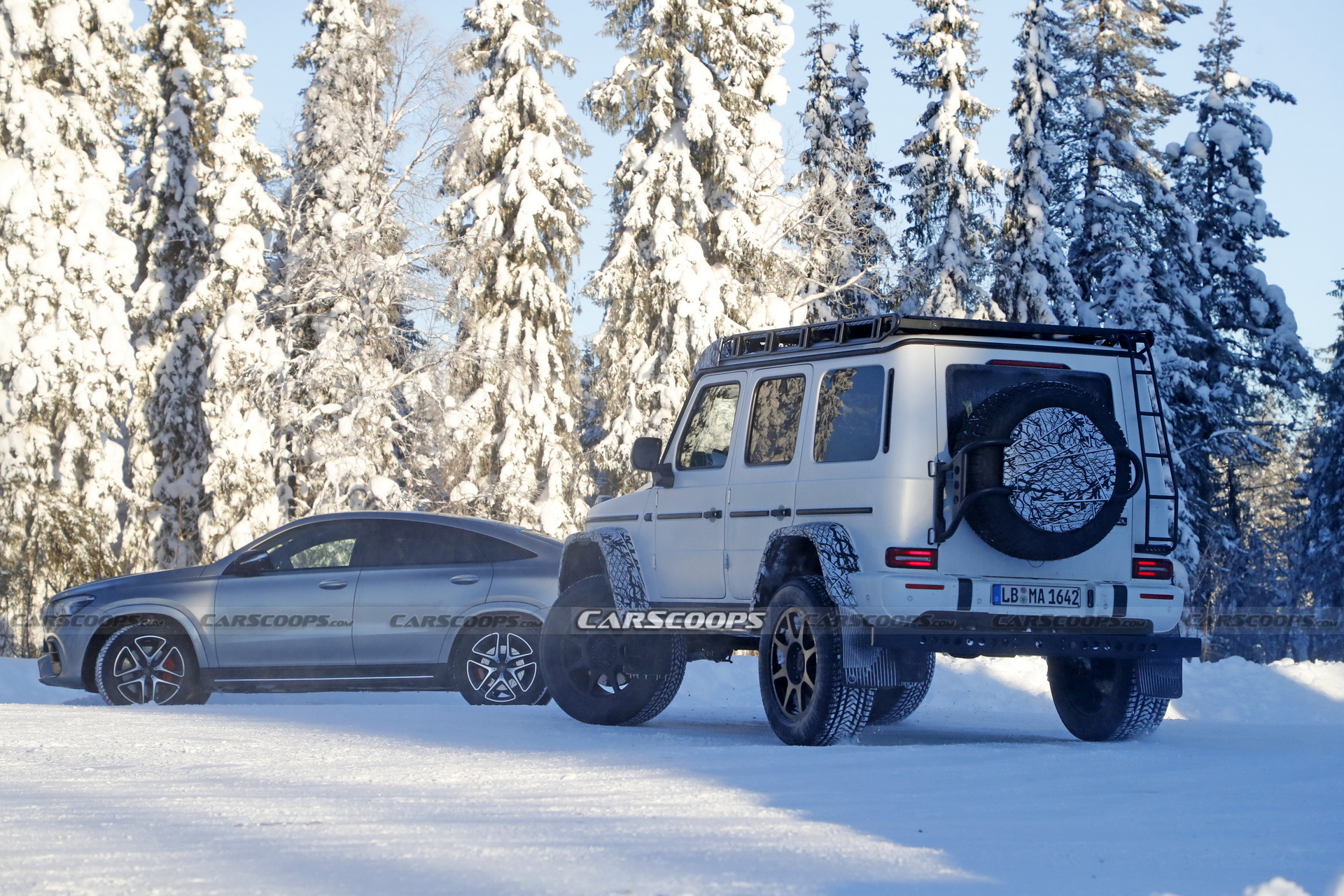 2022 Mercedes G-Class 4X4 Squared Caught Testing And Sliding In The Snow