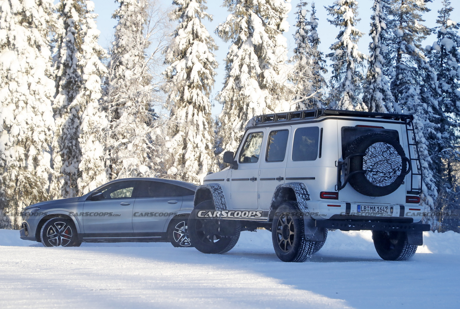 2022 Mercedes G-Class 4X4 Squared Caught Testing And Sliding In The Snow