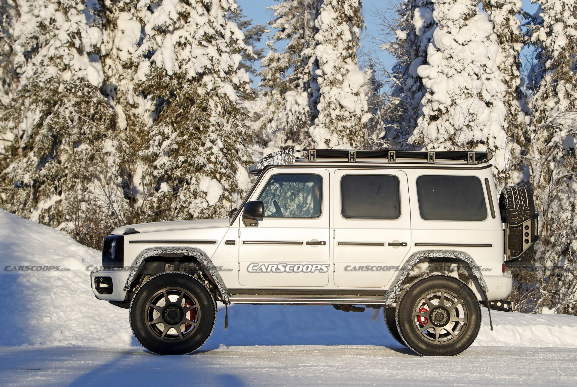 2022 Mercedes G-Class 4X4 Squared Caught Testing And Sliding In The Snow