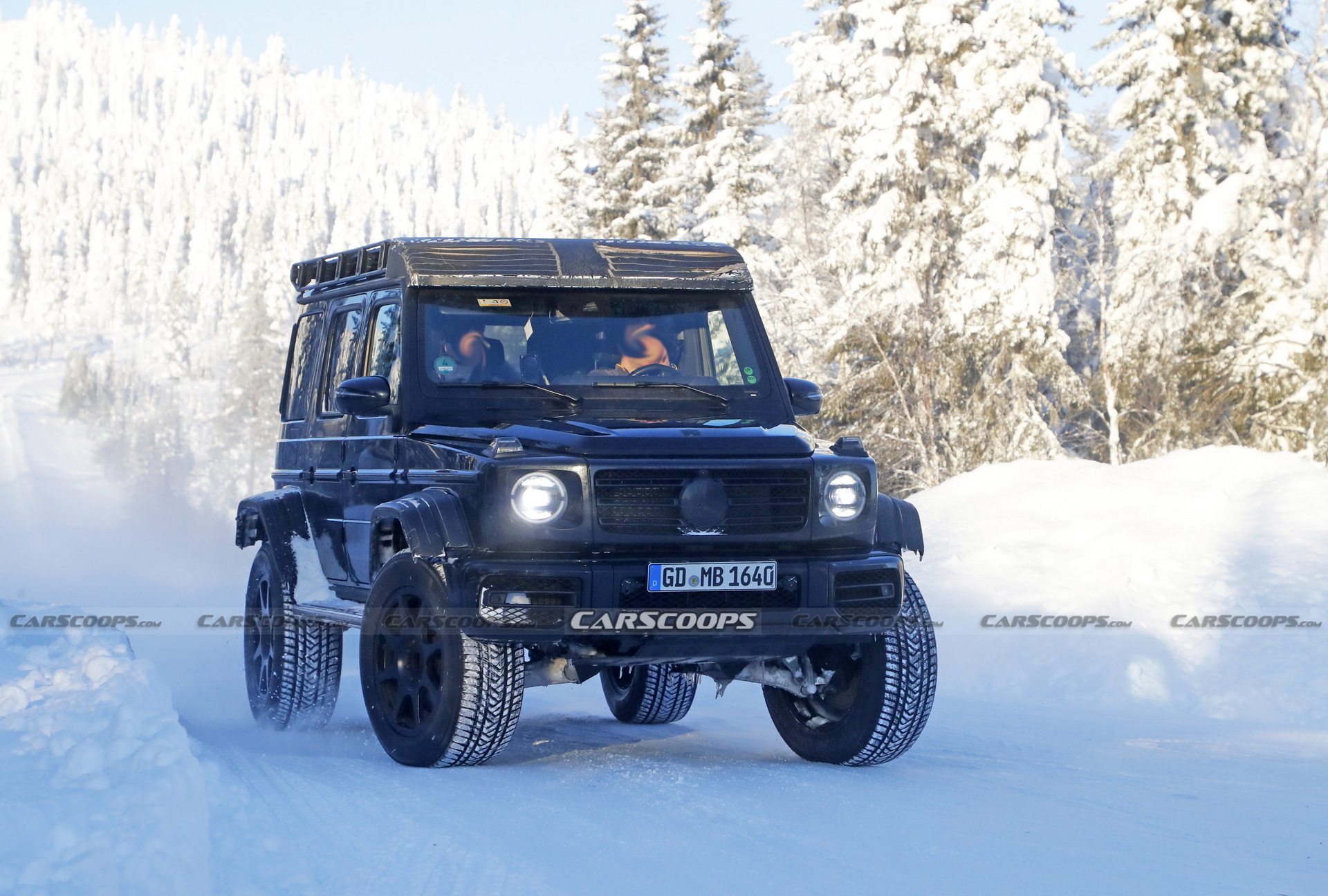 2022 Mercedes G-Class 4X4 Squared Caught Testing And Sliding In The Snow