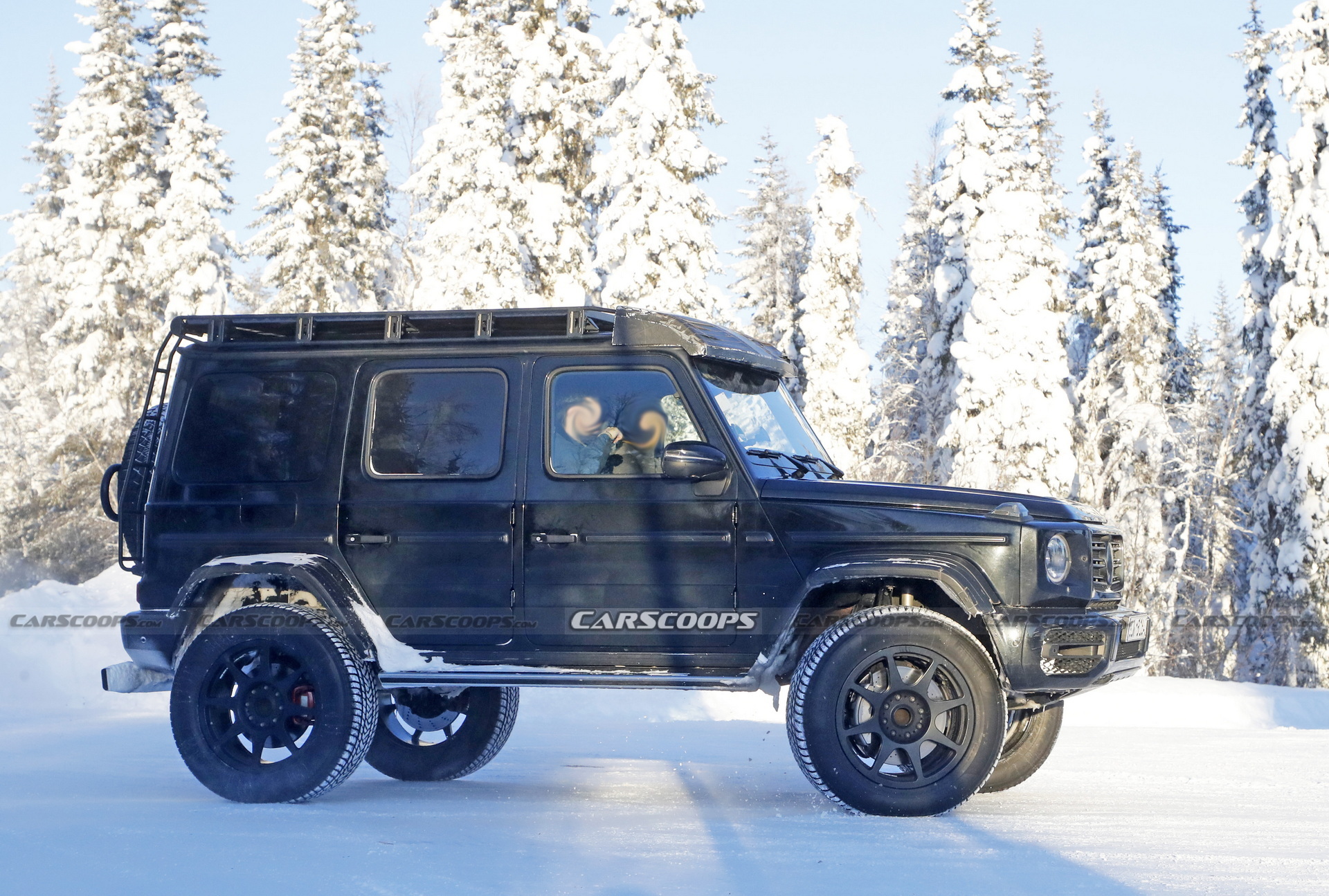 2022 Mercedes G-Class 4X4 Squared Caught Testing And Sliding In The Snow
