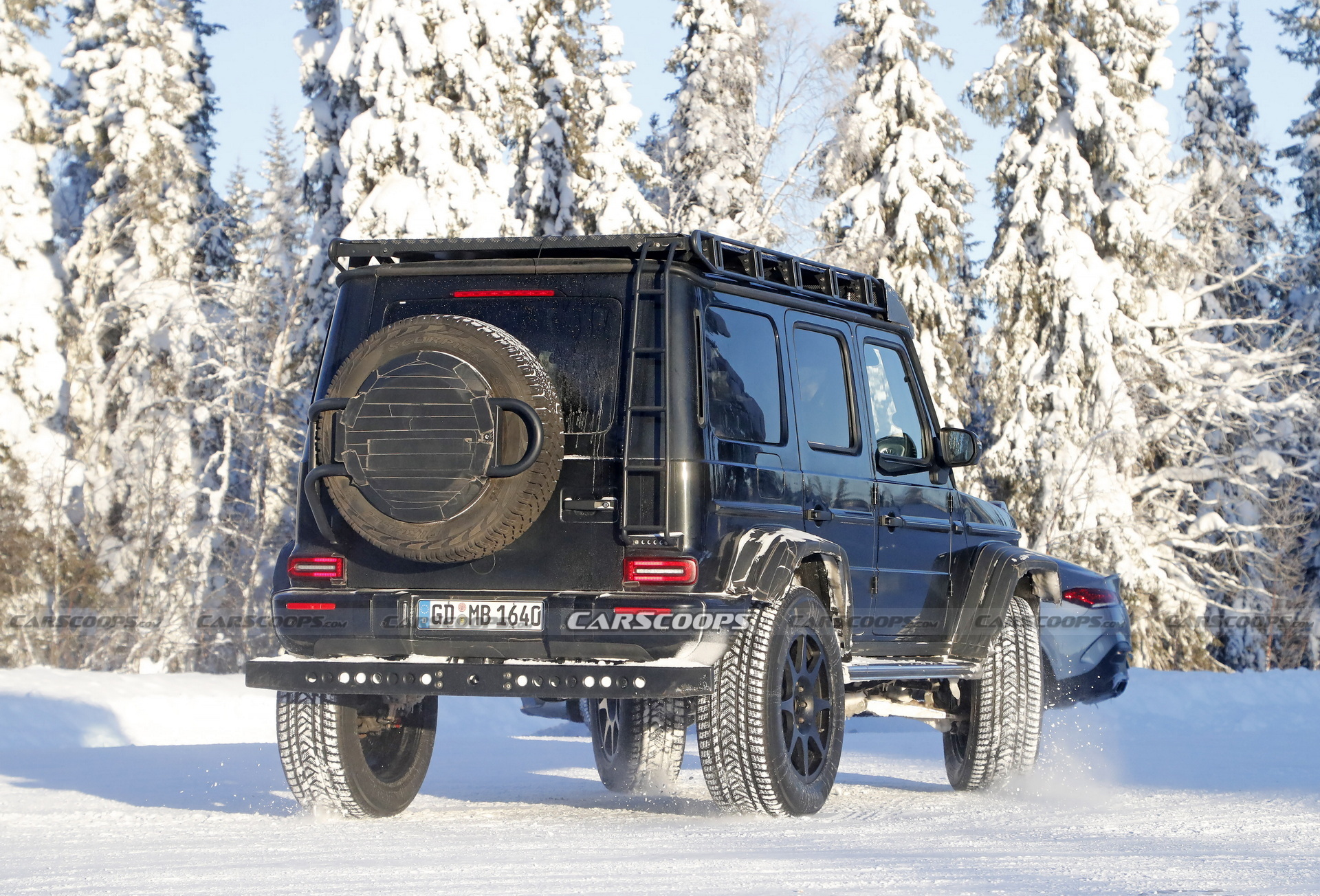 2022 Mercedes G-Class 4X4 Squared Caught Testing And Sliding In The Snow