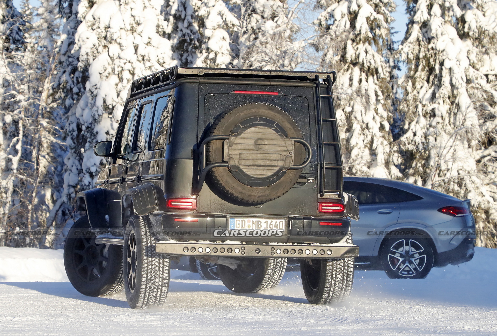 2022 Mercedes G-Class 4X4 Squared Caught Testing And Sliding In The Snow