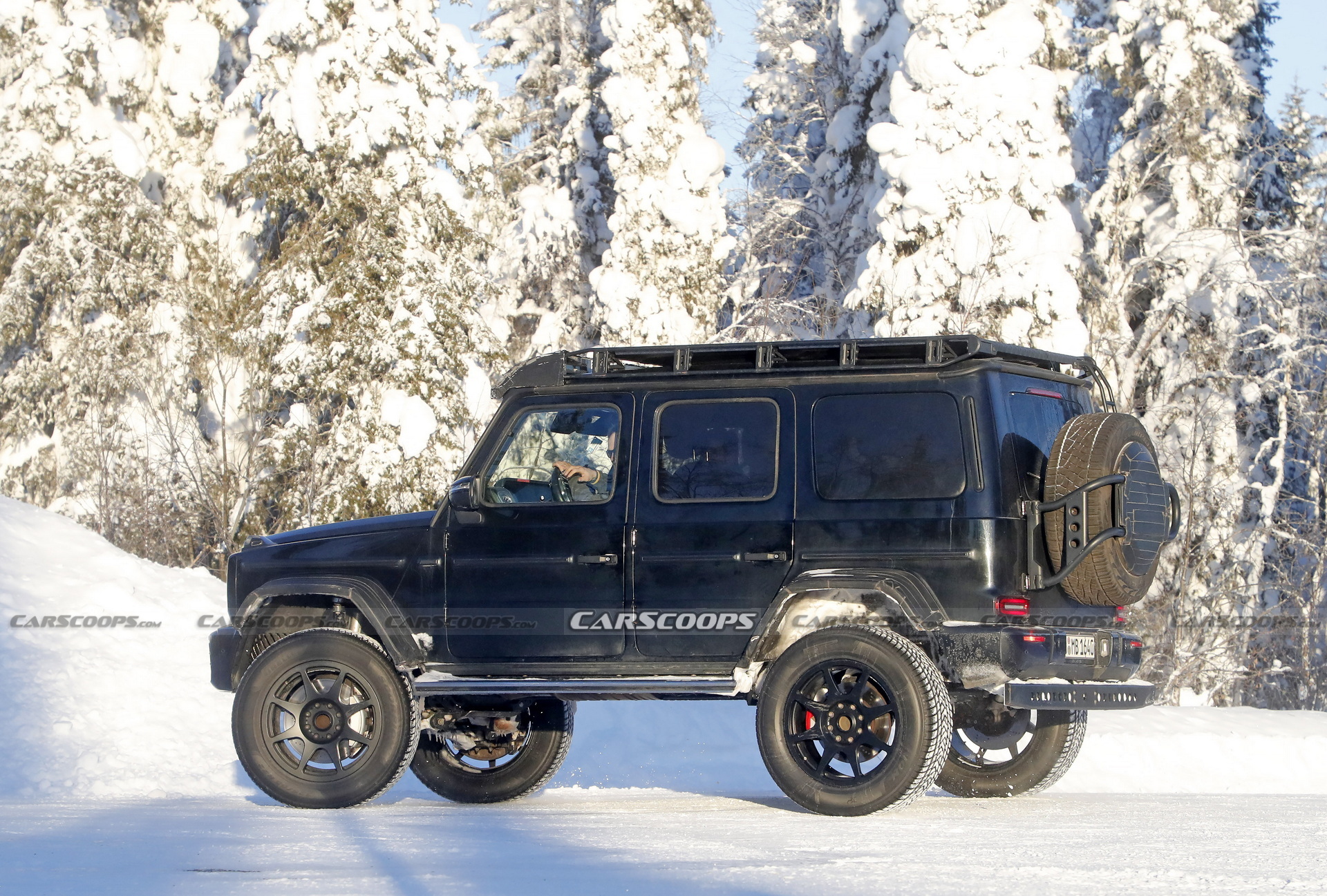 2022 Mercedes G-Class 4X4 Squared Caught Testing And Sliding In The Snow