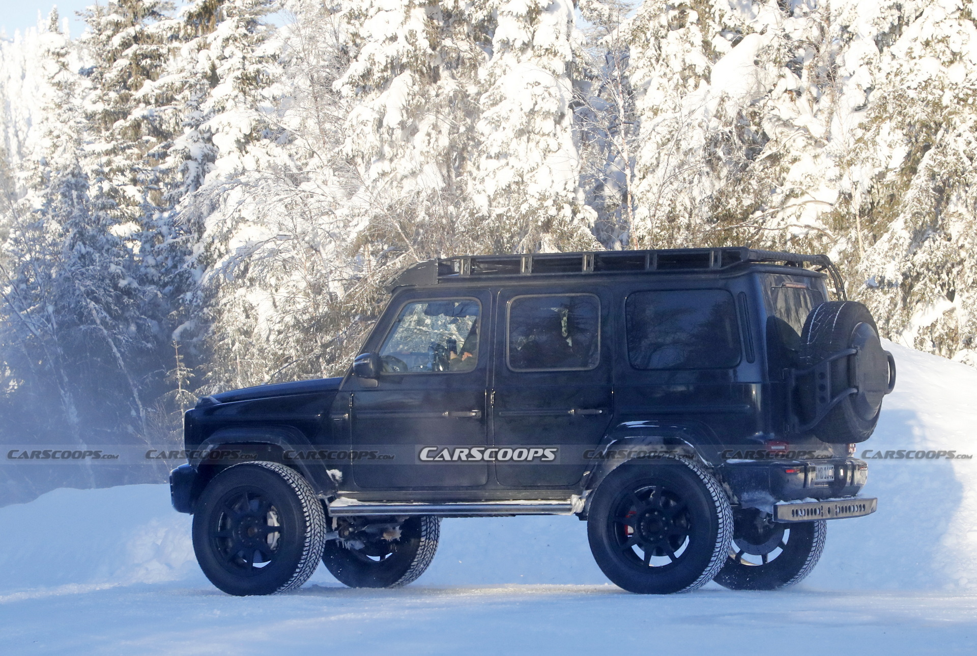 2022 Mercedes G-Class 4X4 Squared Caught Testing And Sliding In The Snow