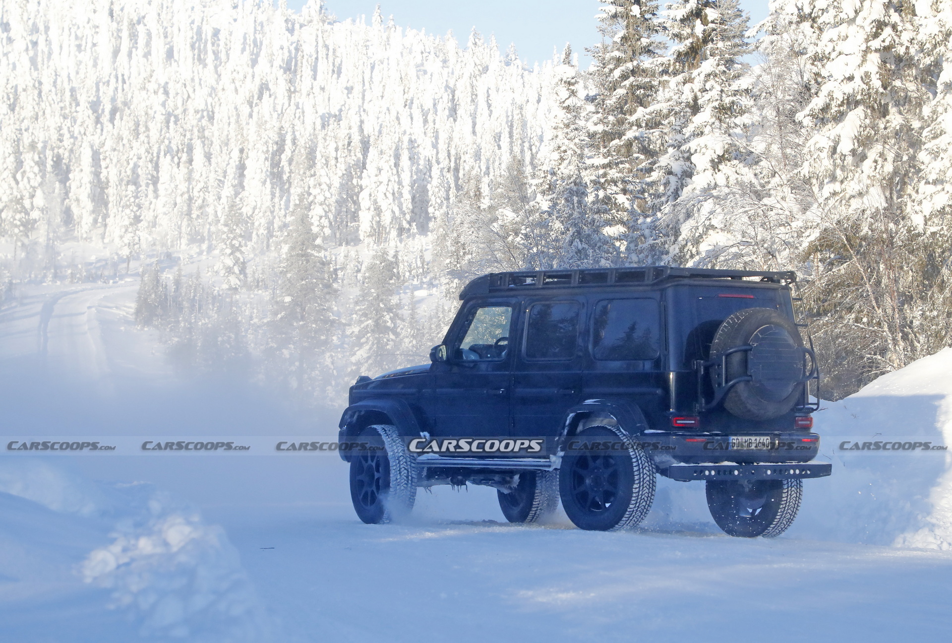 2022 Mercedes G-Class 4X4 Squared Caught Testing And Sliding In The Snow