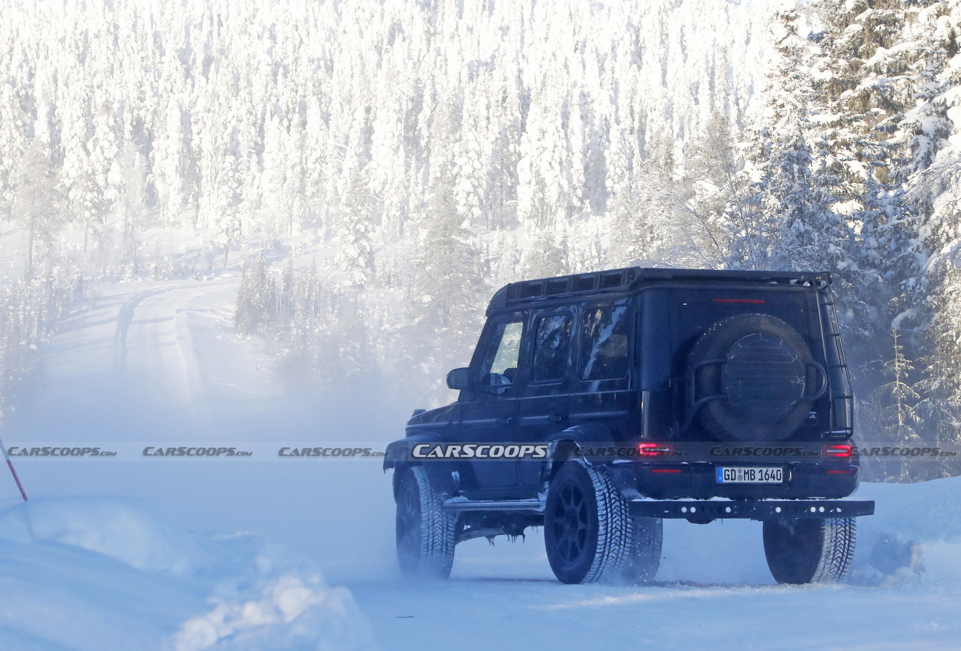 2022 Mercedes G-Class 4X4 Squared Caught Testing And Sliding In The Snow