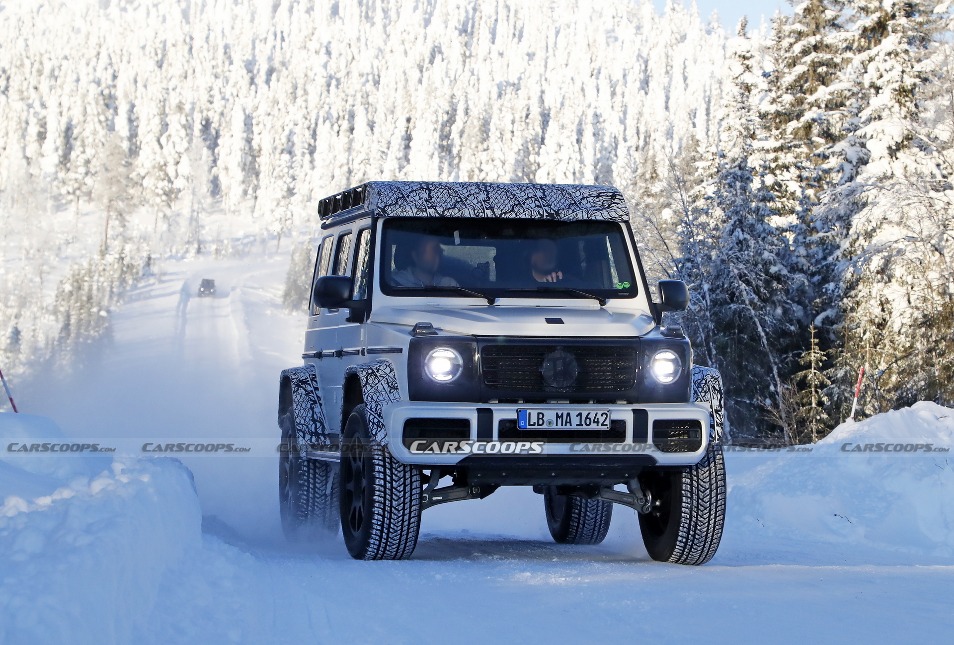2022 Mercedes G-Class 4X4 Squared Caught Testing And Sliding In The Snow