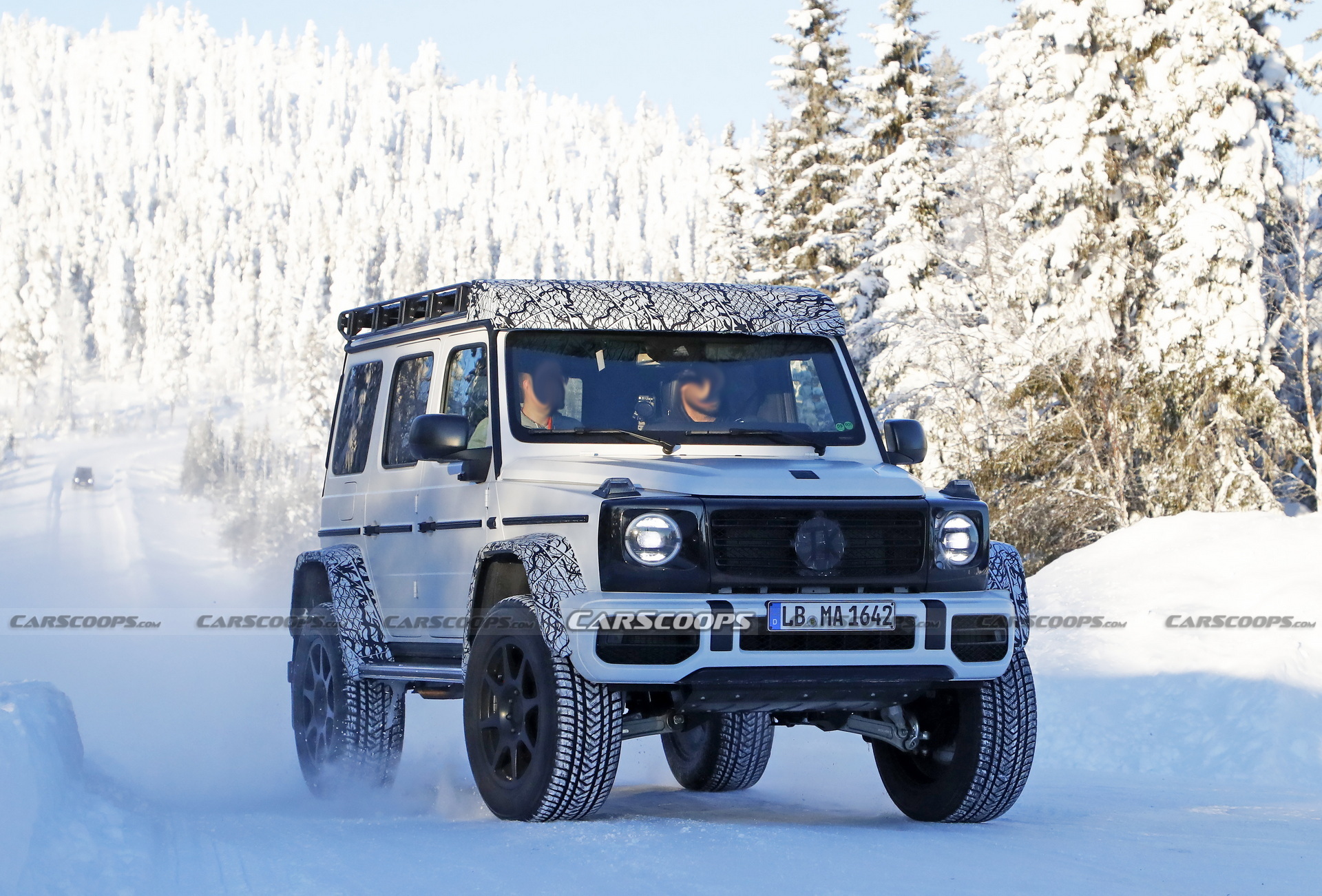 2022 Mercedes G-Class 4X4 Squared Caught Testing And Sliding In The Snow