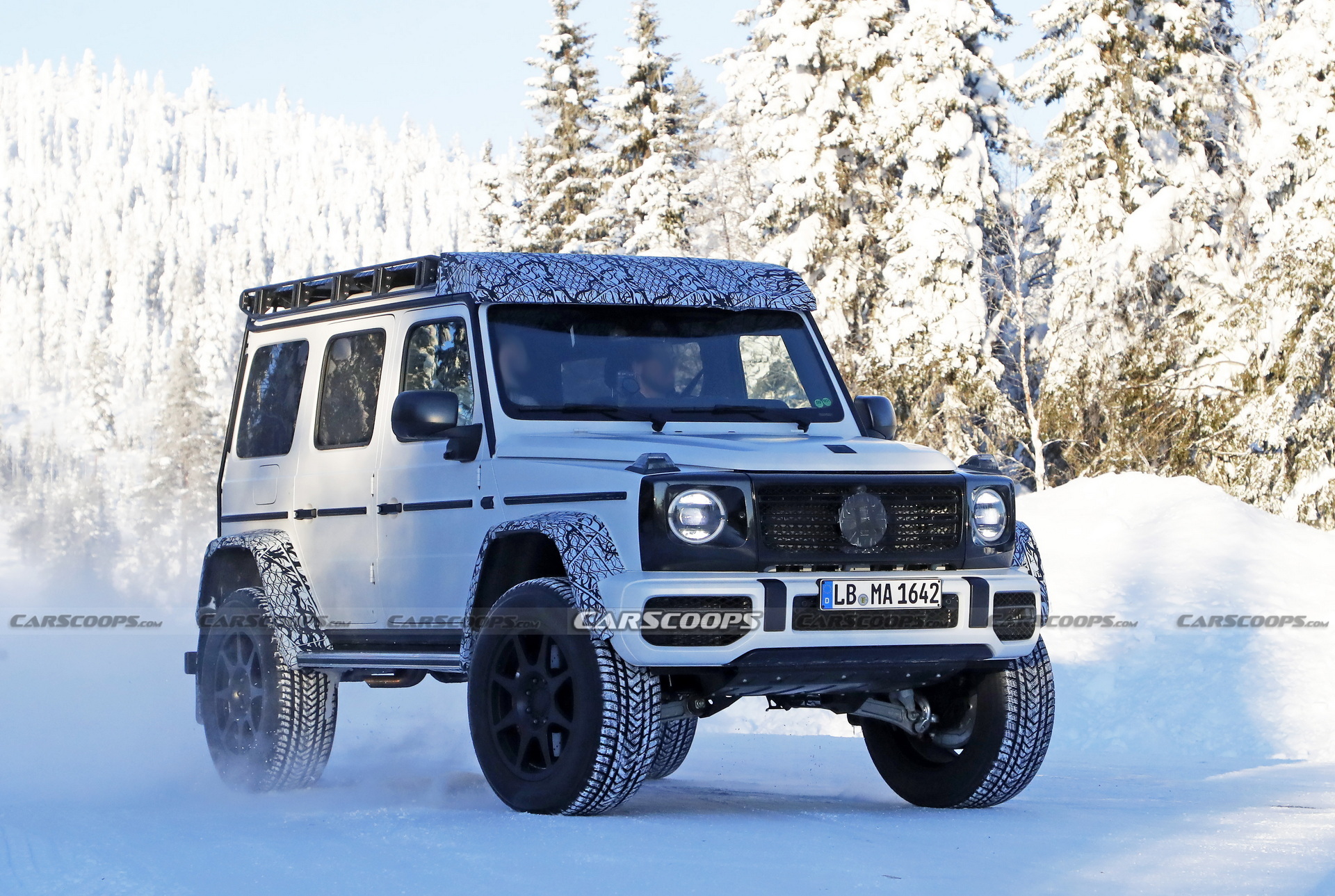 2022 Mercedes G-Class 4X4 Squared Caught Testing And Sliding In The Snow