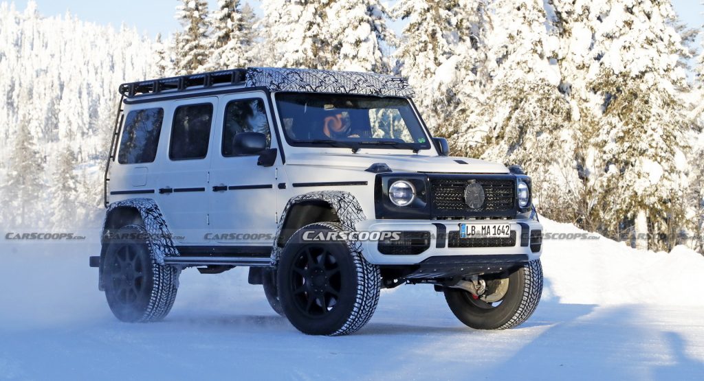  2022 Mercedes G-Class 4X4 Squared Caught Testing And Sliding In The Snow