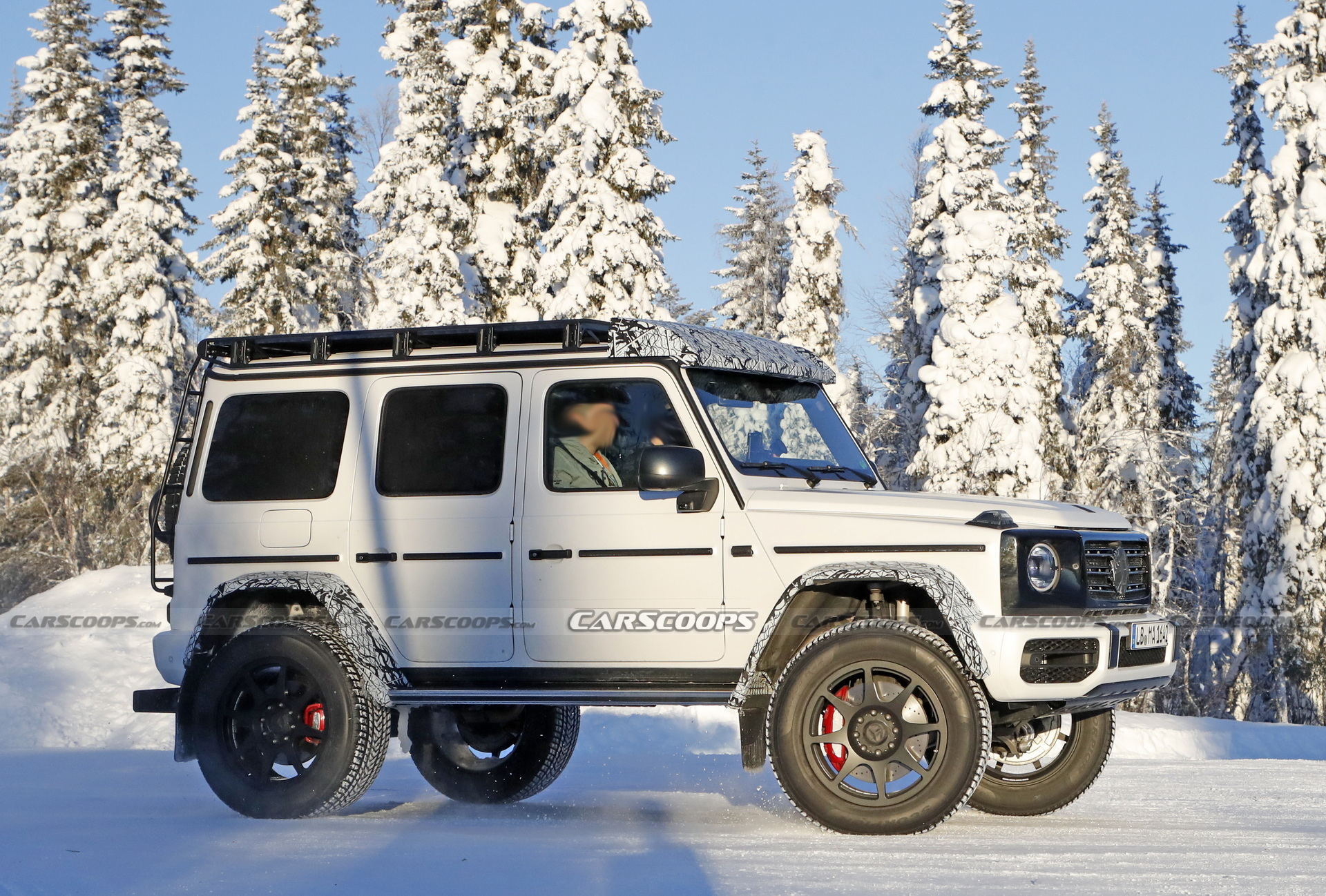 2022 Mercedes G-Class 4X4 Squared Caught Testing And Sliding In The Snow
