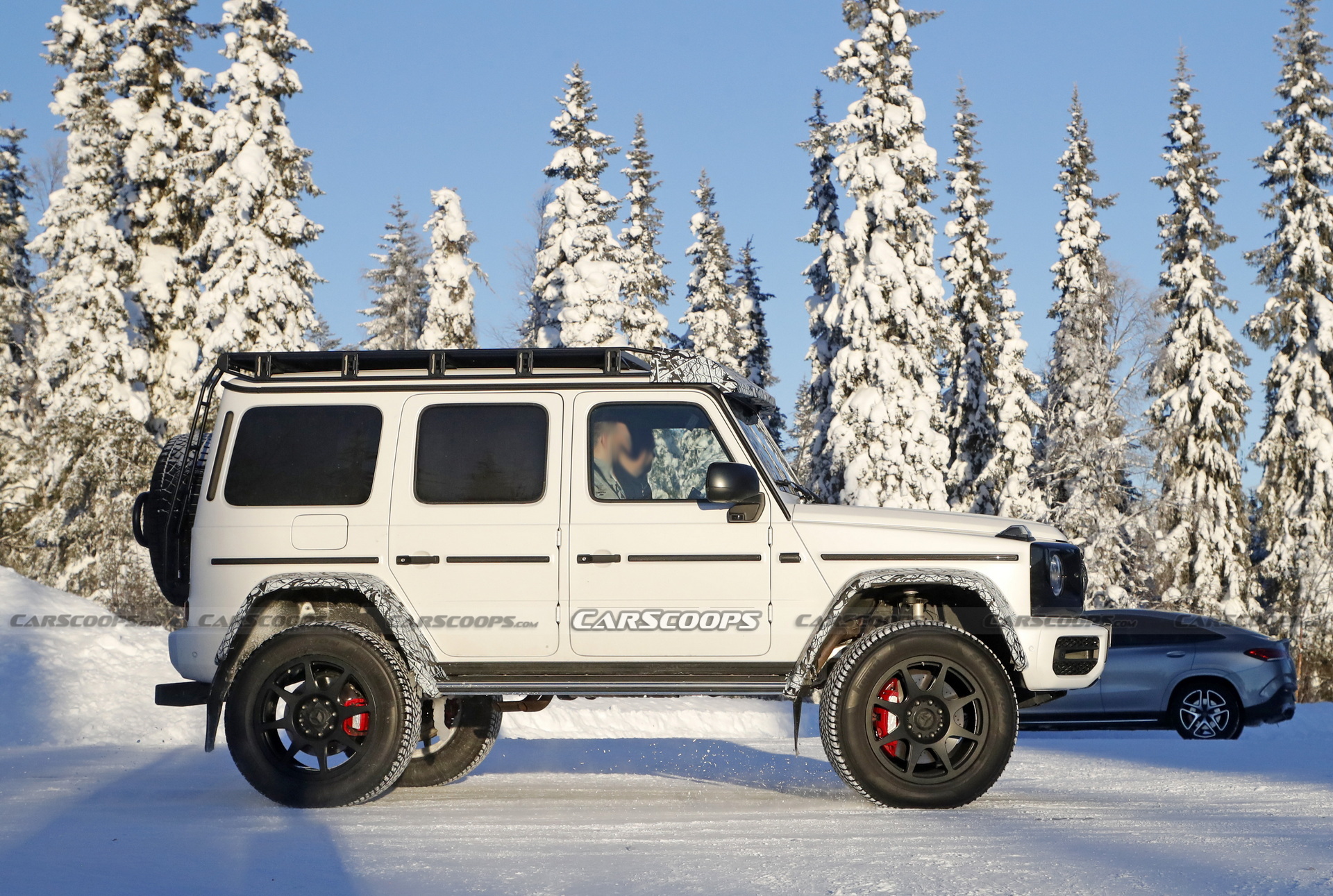 2022 Mercedes G-Class 4X4 Squared Caught Testing And Sliding In The Snow