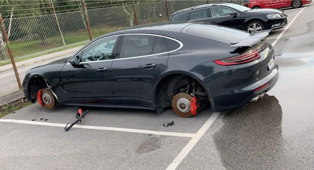  Porsche Panamera Needs New Wheels After Thieves Steal The Original Ones