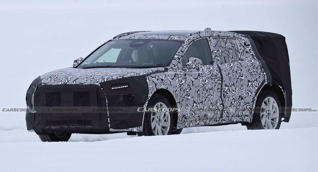  2022 Ford Fusion Active Spied Going Down The Subaru (Legacy) Outback Path