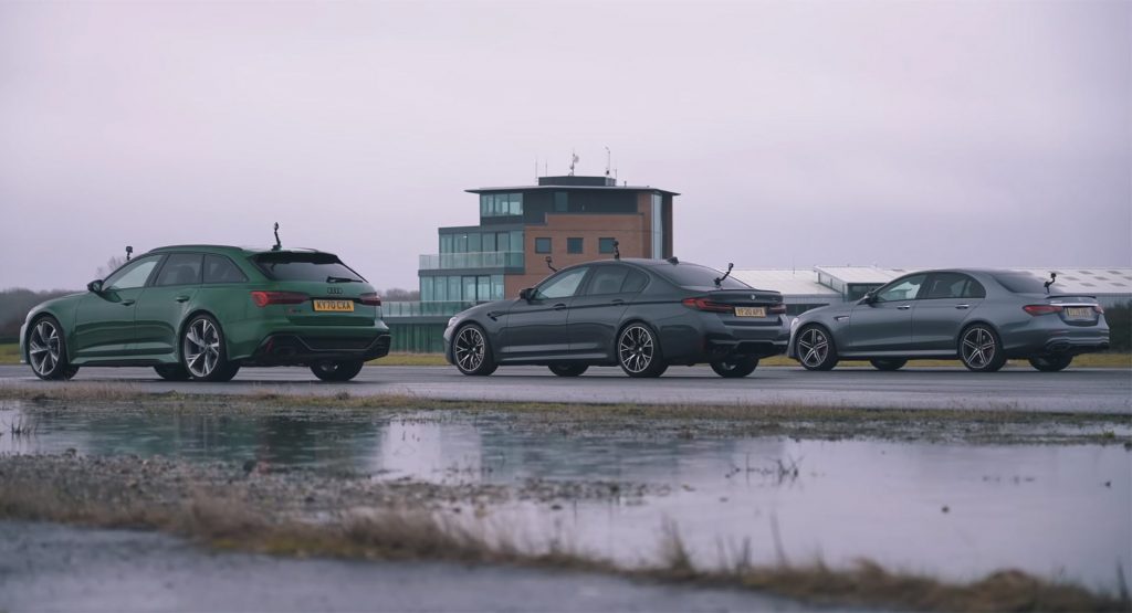  BMW M5 Competition, Mercedes-AMG E63 S And Audi RS6 Settle Their Rivalry In The Wet