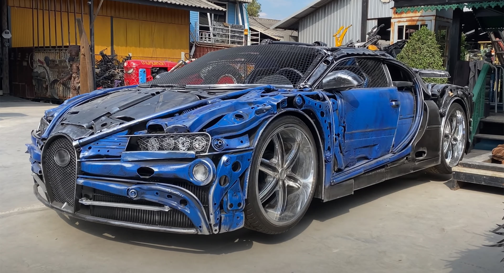 Check Out This Bugatti Chiron Replica Made From Scrap Metal In Thailand