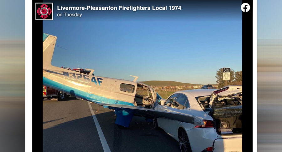 Watch A Small Airplane Crash Into A Lexus On The Interstate