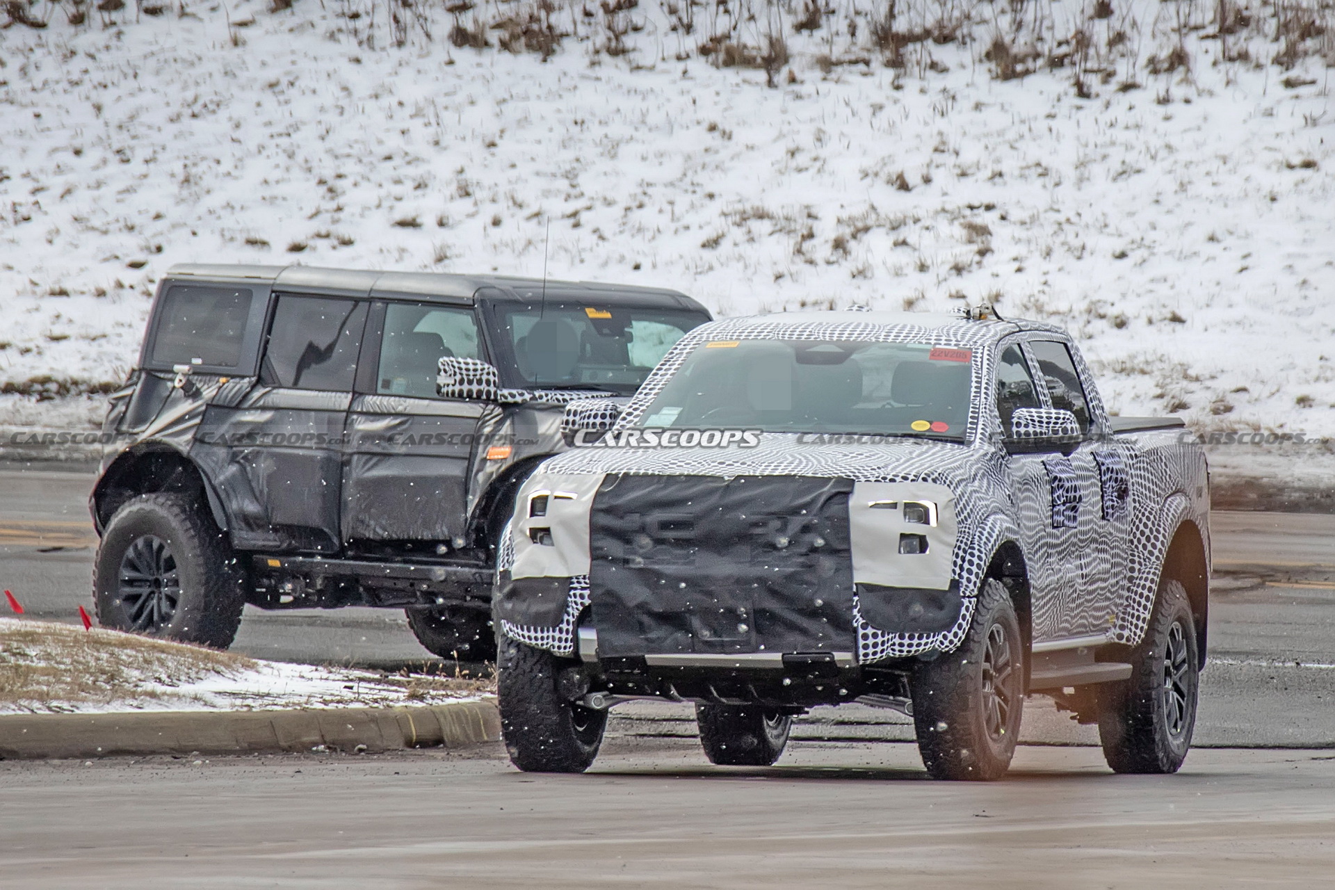 Ford’s Next-Gen Ranger Raptor Makes Spy Debut Next To Bronco Warthog