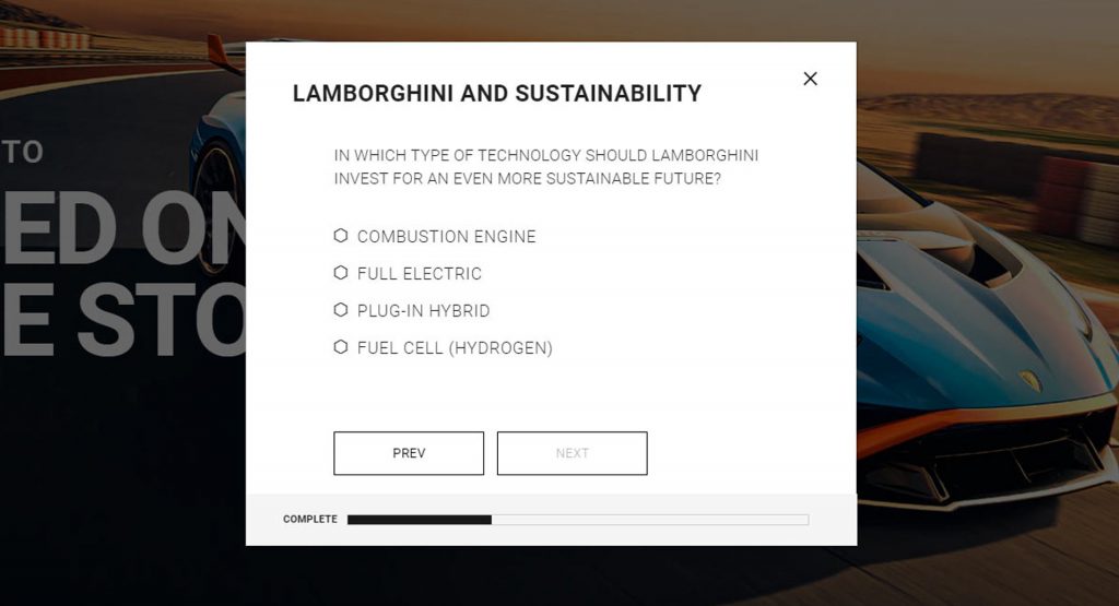  Lamborghini Is Asking Fans If It Should Invest In Plug-In Hybrids Or EVs